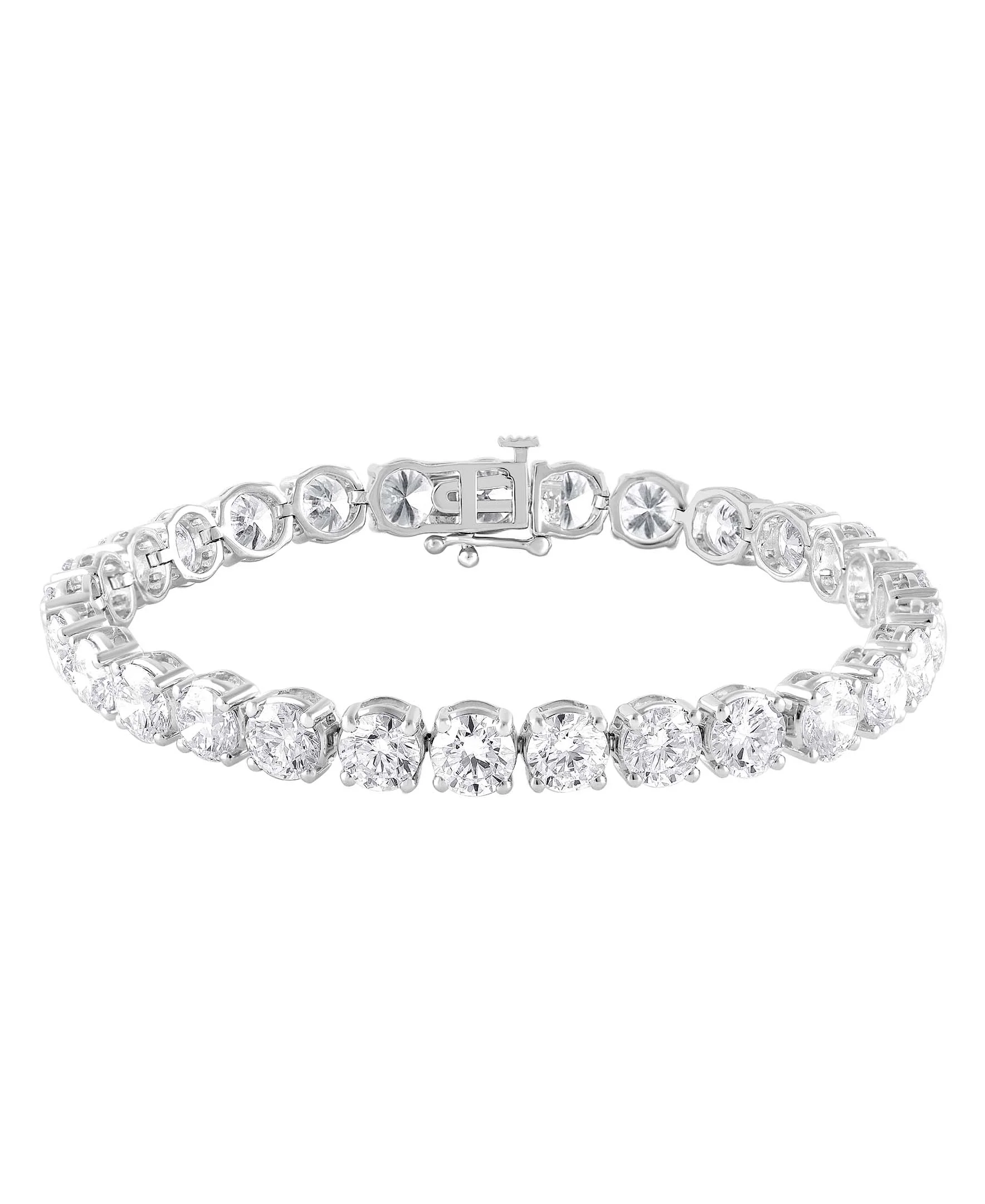 20CTTW Round Cut Diamond Tennis Bracelet - Image 10