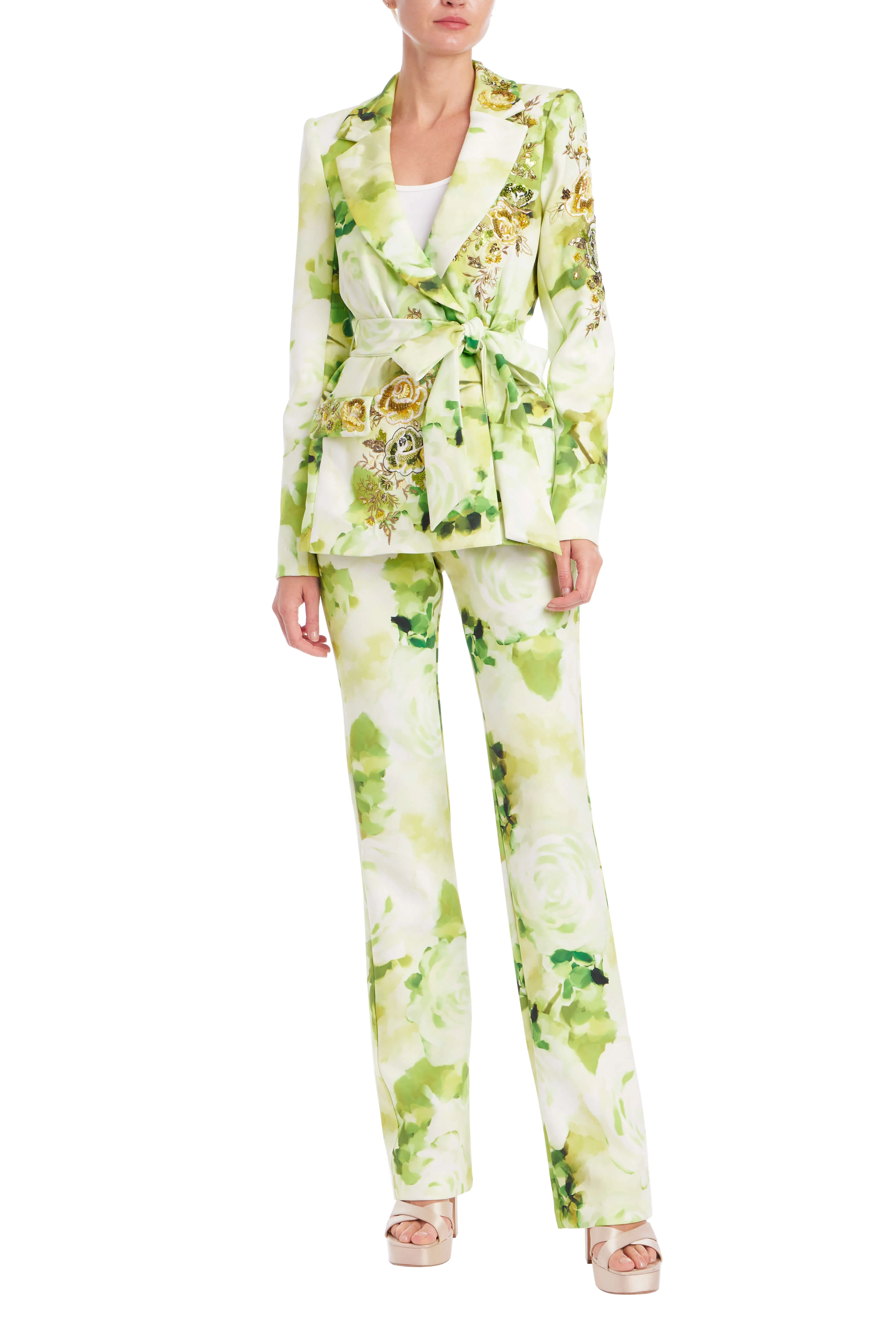 Beaded Floral Tie-Waist Jacket - Image 6