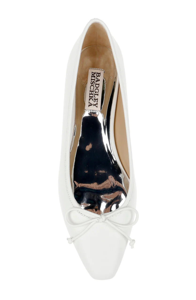 Cam Pointed Toe Leather Flats with Bow - Image 11