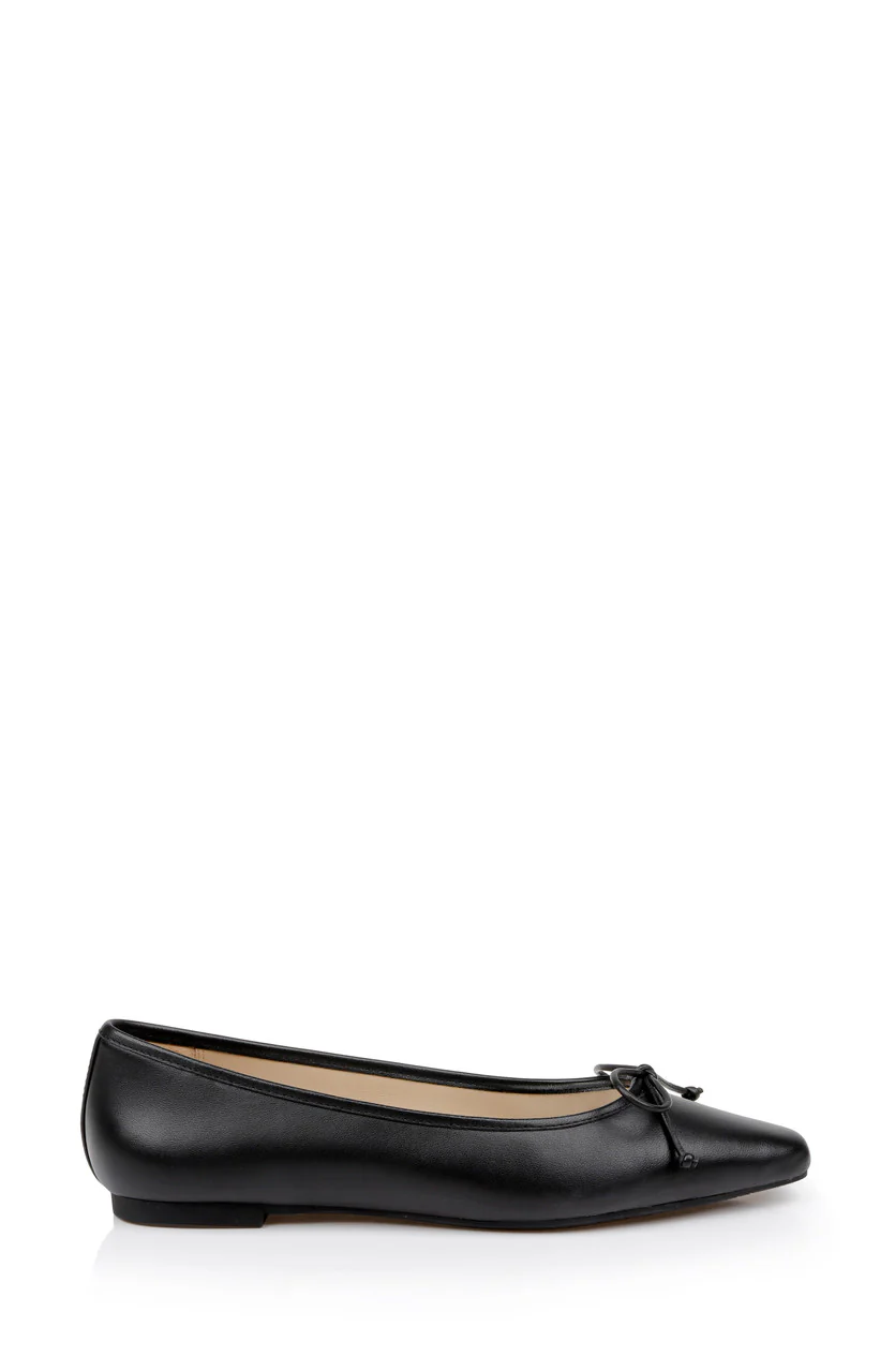 Cam Pointed Toe Leather Flats with Bow - Image 20