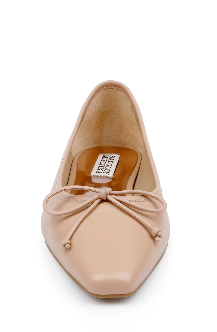 Cam Pointed Toe Leather Flats with Bow - Image 28