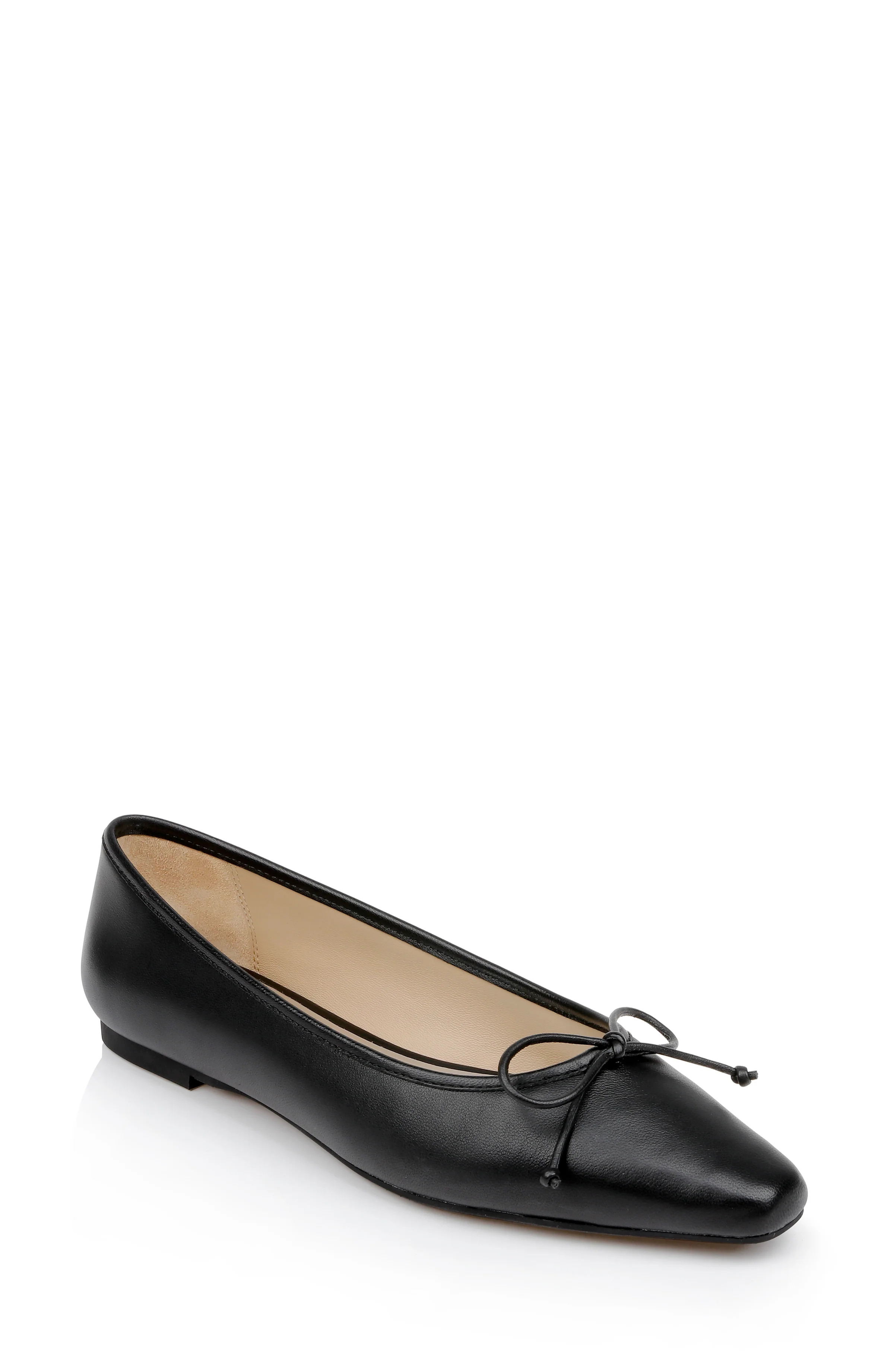 Cam Pointed Toe Leather Flats with Bow - Image 32