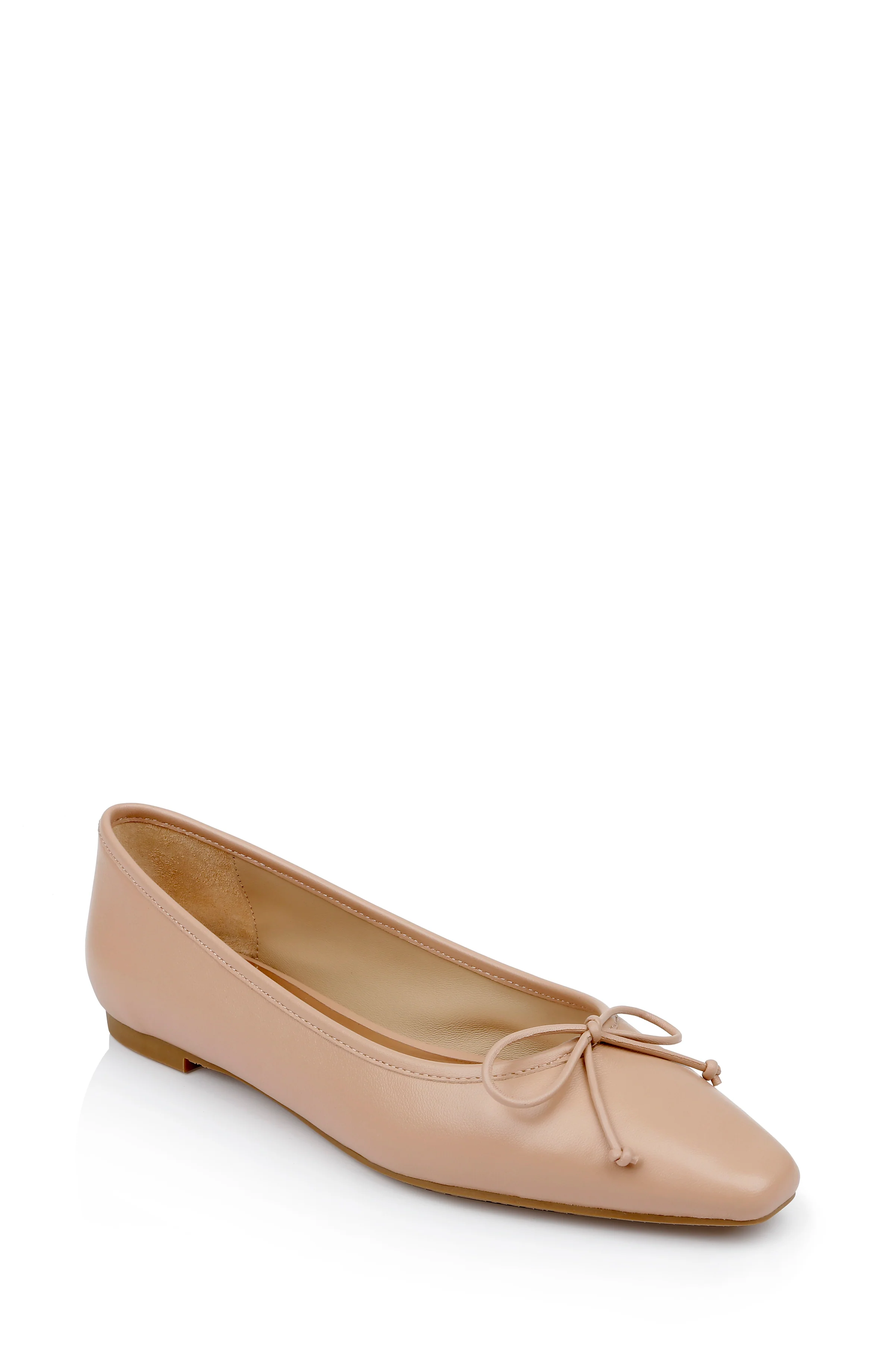 Cam Pointed Toe Leather Flats with Bow - Image 62