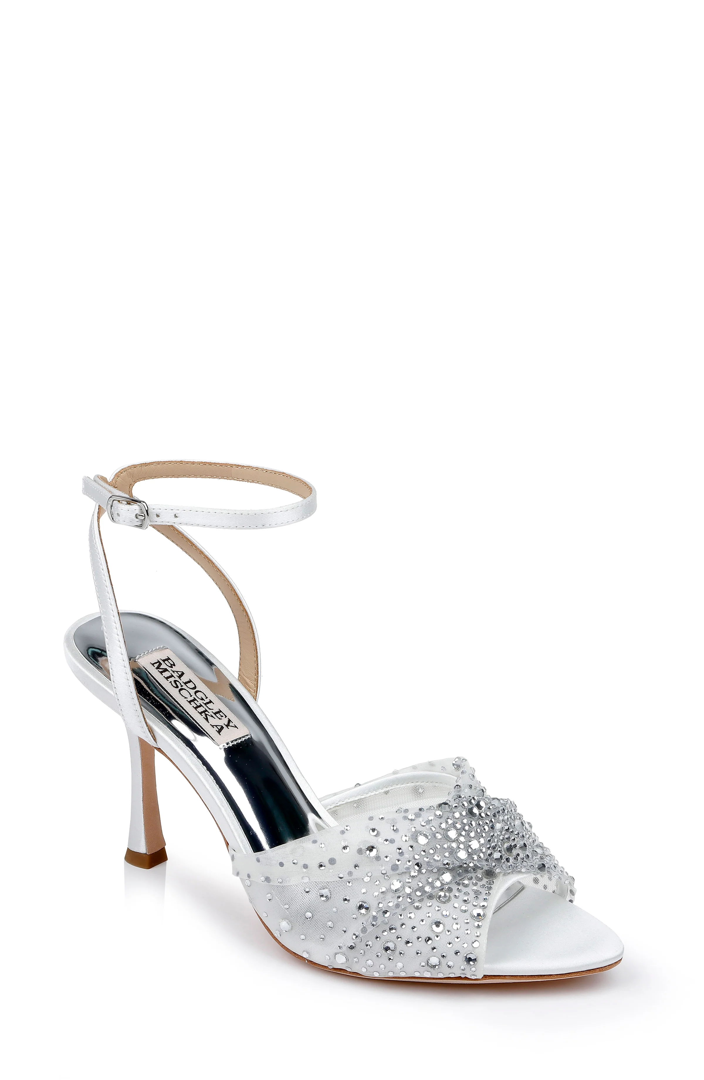 Cameryn Satin Peep-Toe Stiletto with Crystal-Embellished Mesh Overlay - Image 26