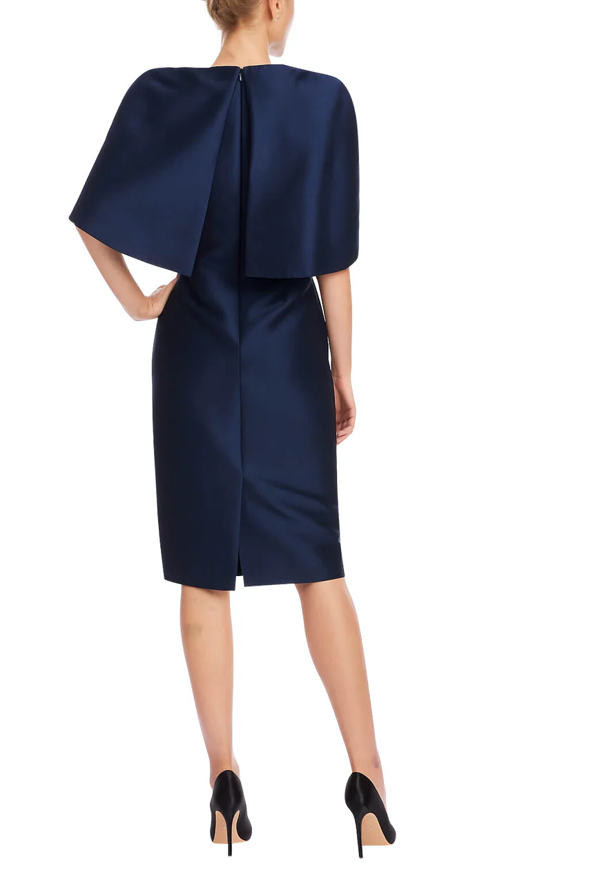 Cape Shoulder Cocktail Sheath Dress - Image 6