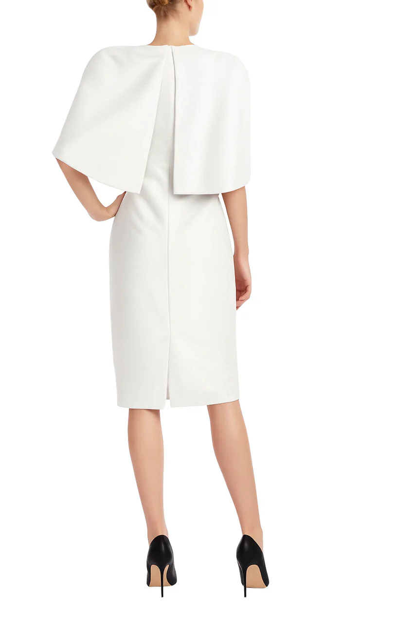 Cape Shoulder Cocktail Sheath Dress - Image 9