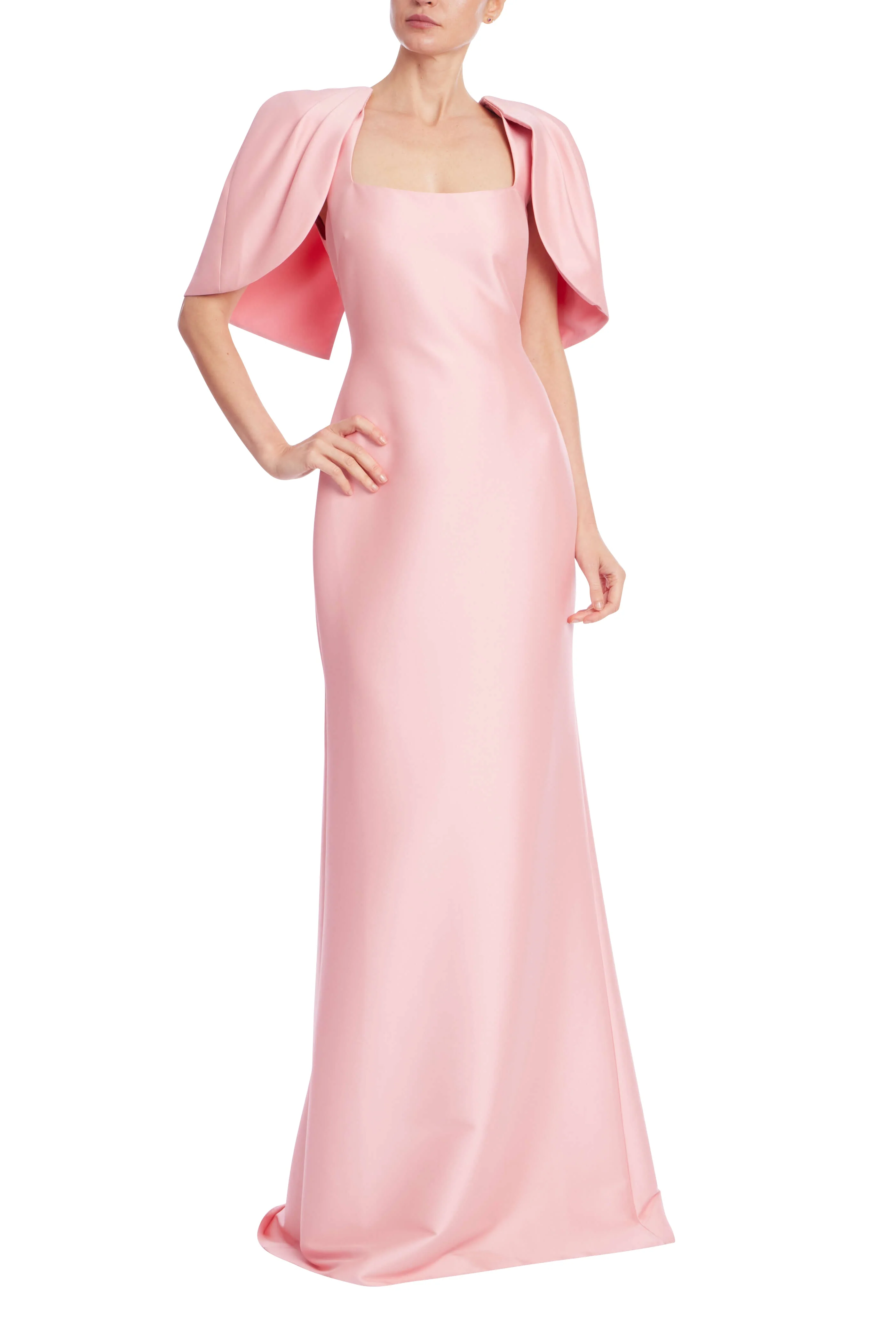 Cape Sleeve Column Gown - Image 51
