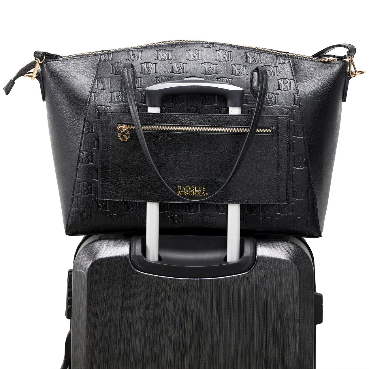 Caroline Vegan Leather Tote Weekender Travel Bag - Image 12