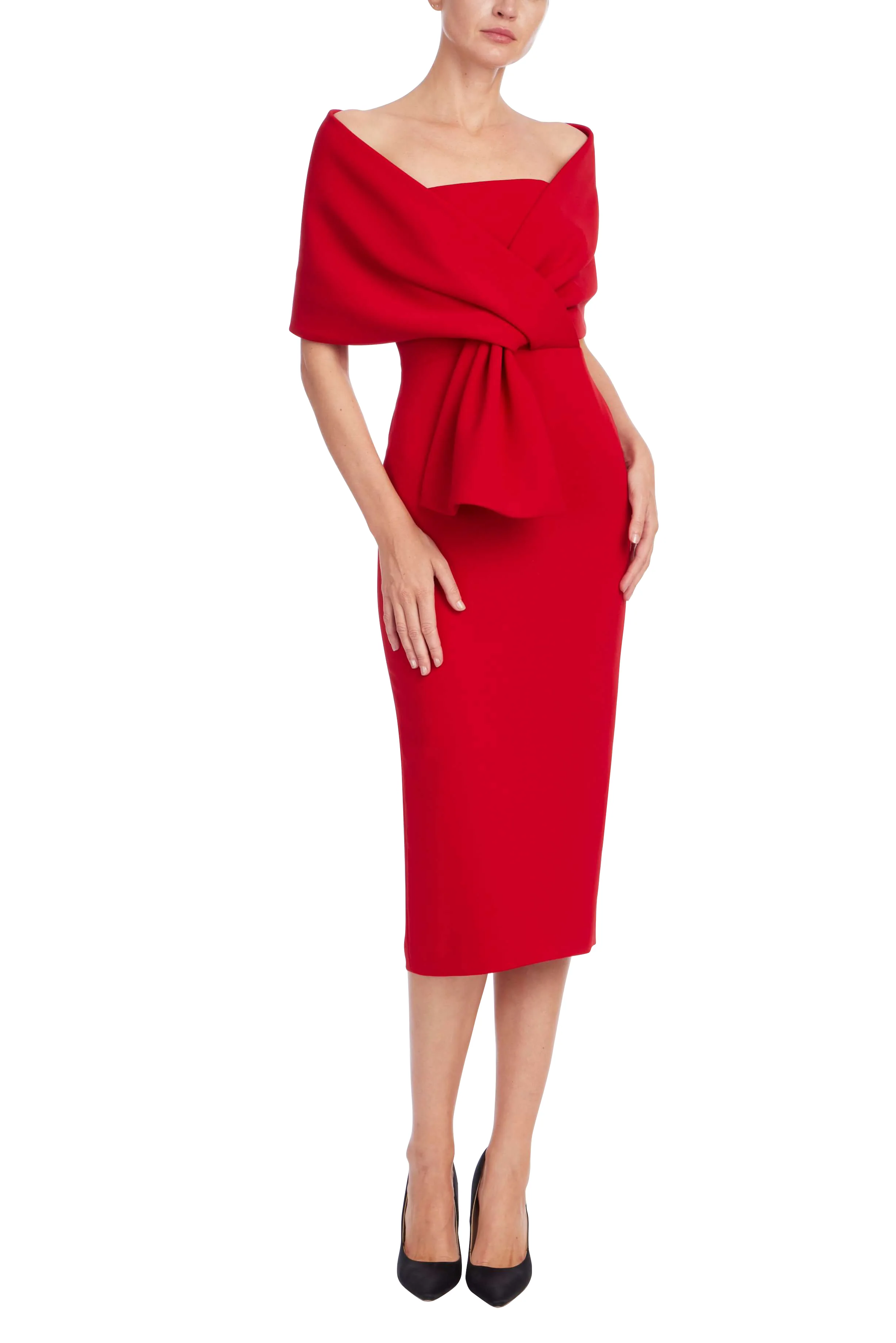 Draped Off-the-Shoulder Cocktail Dress - Image 5
