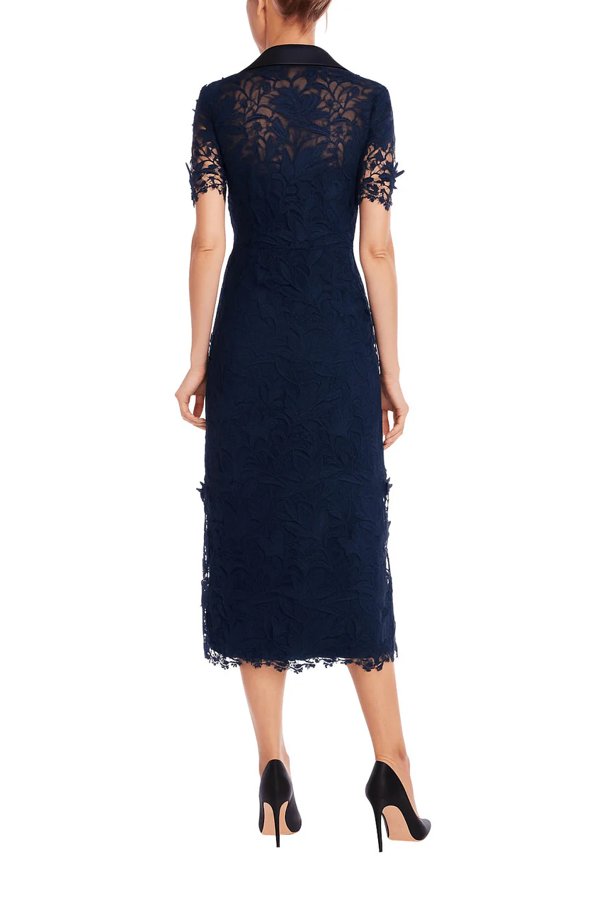 Embroidered Lace Shirt Dress with Sash - Image 3