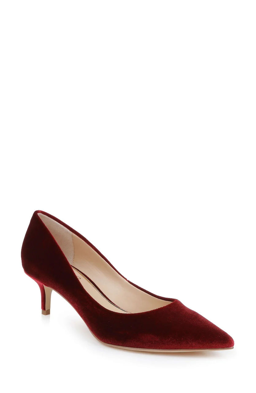 Enola Velvet Kitten Heel Pumps - Image 8