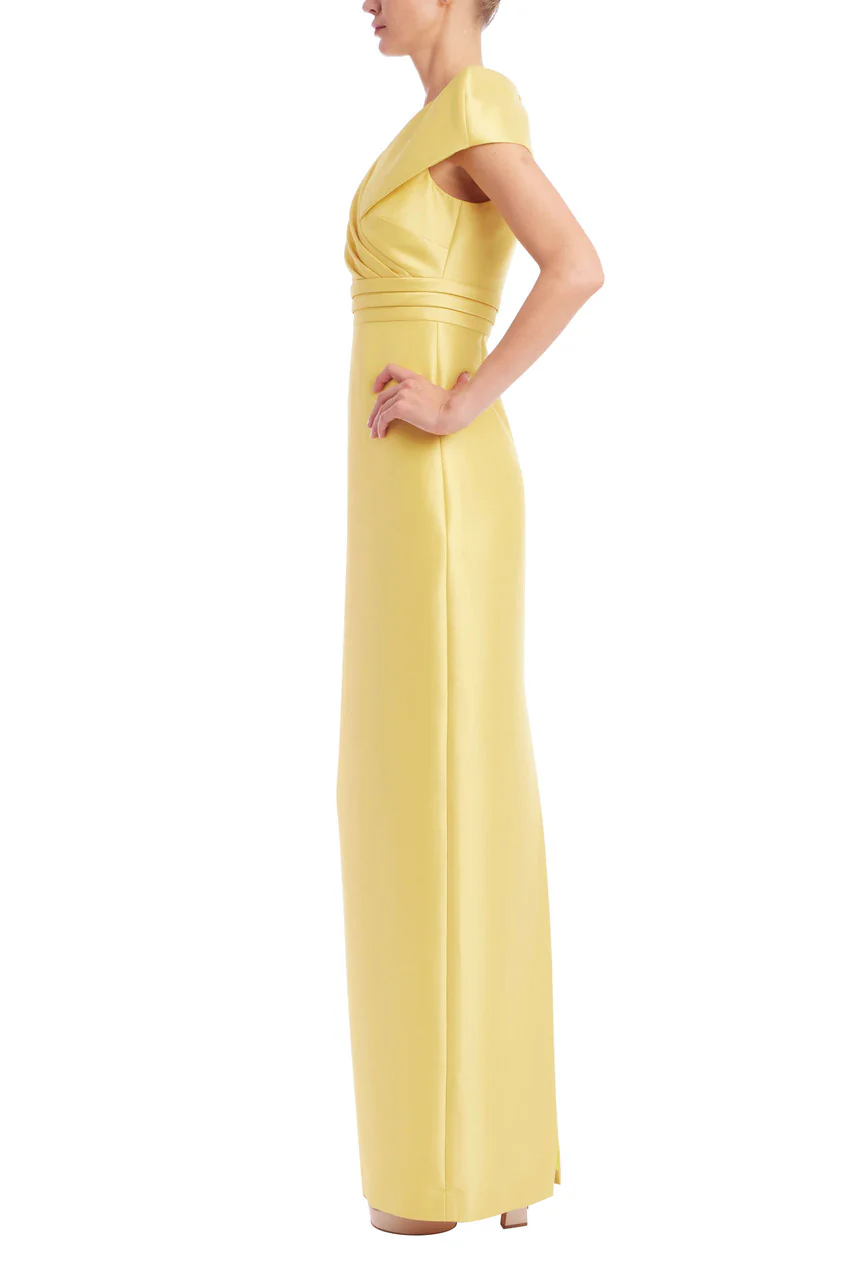 Faux Wrap Mikado Column Gown - Image 2