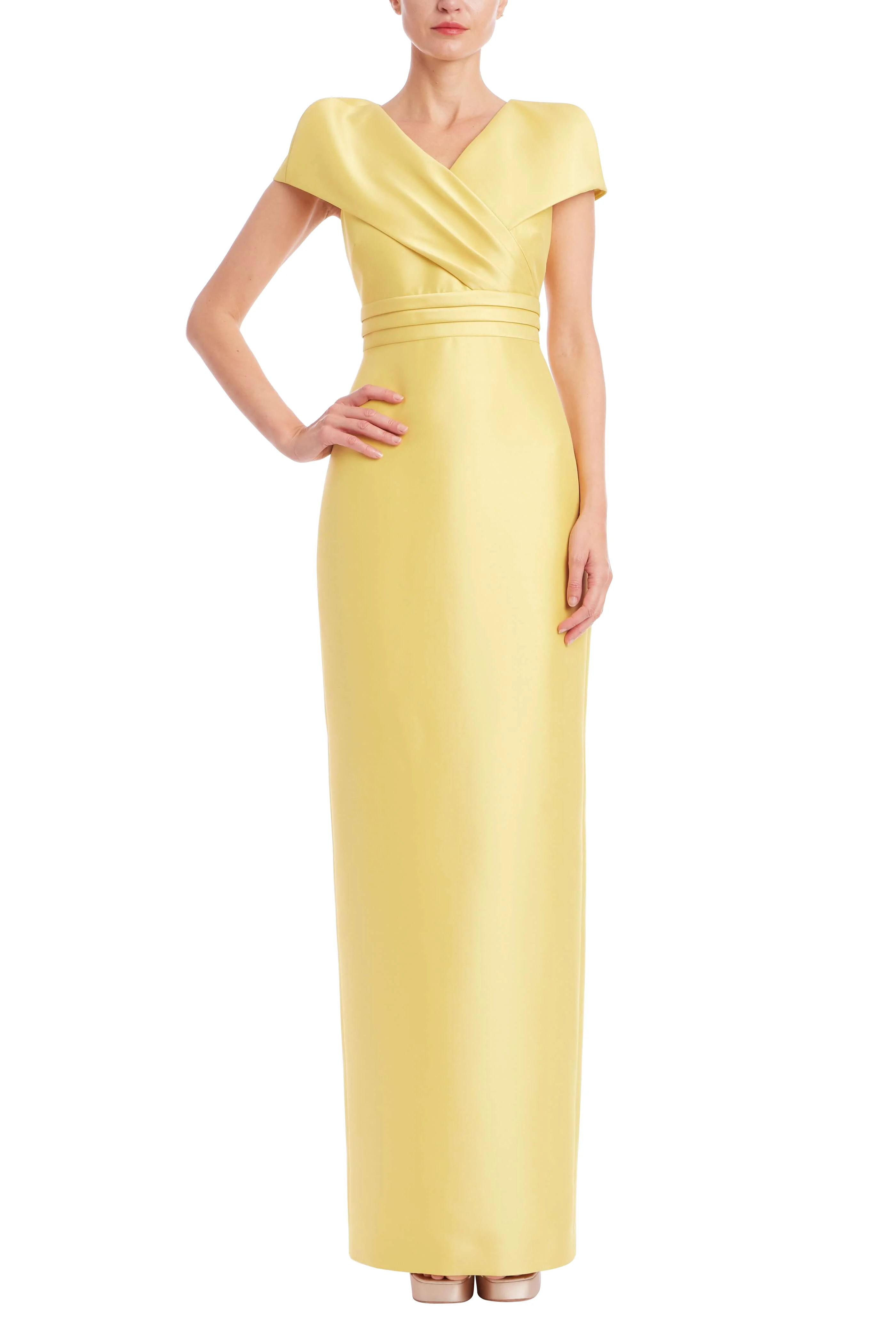 Faux Wrap Mikado Column Gown - Image 7