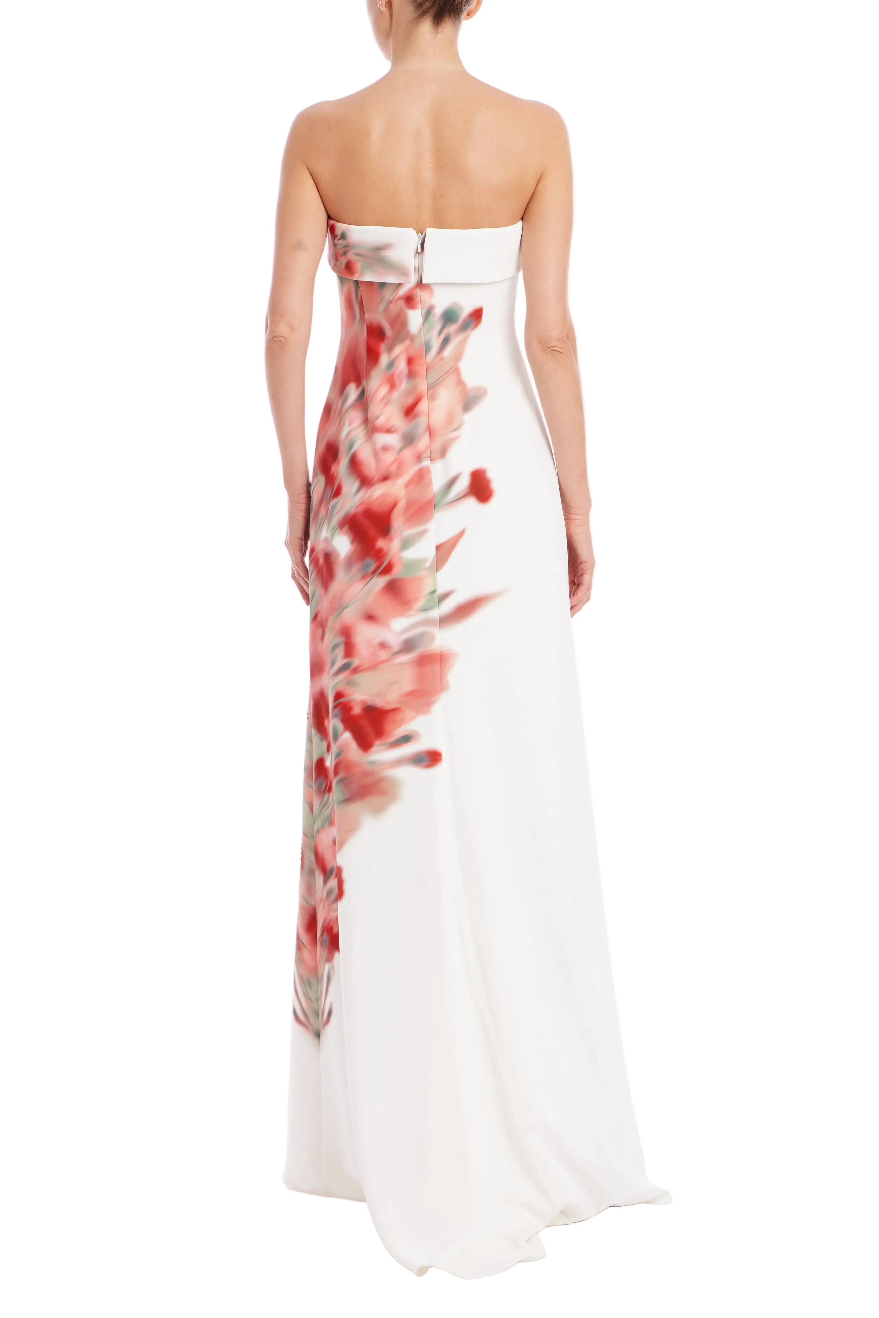 Floral Placement Strapless Column Gown - Image 3