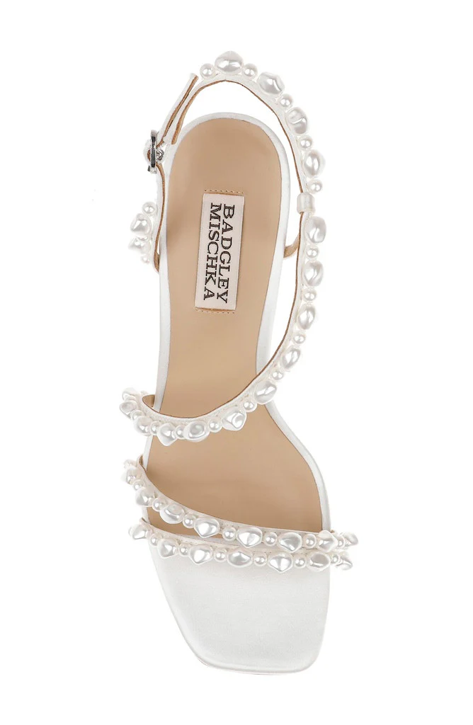 Gretta Pearl Strappy Mid Heel Sandals - Image 5