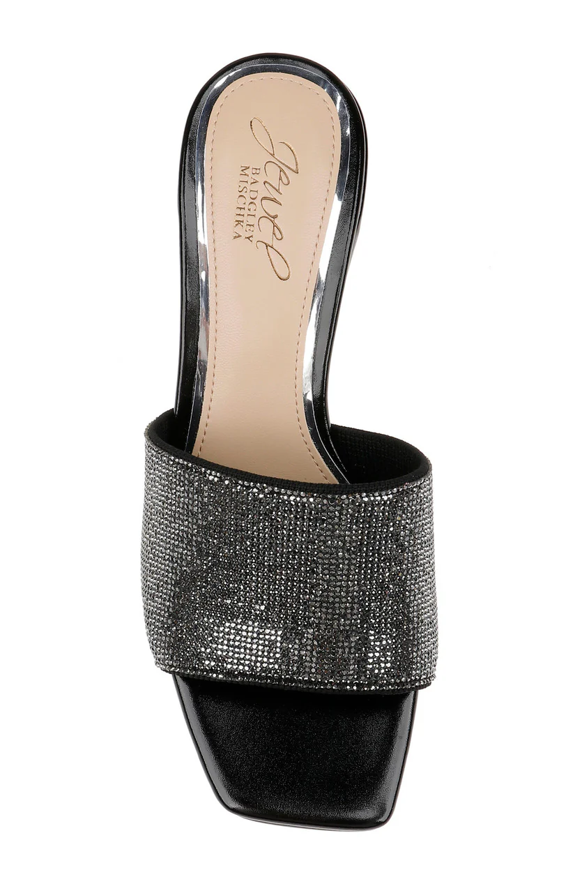 Harlyn Block Heeled Mules with Crystal Vamp - Image 5