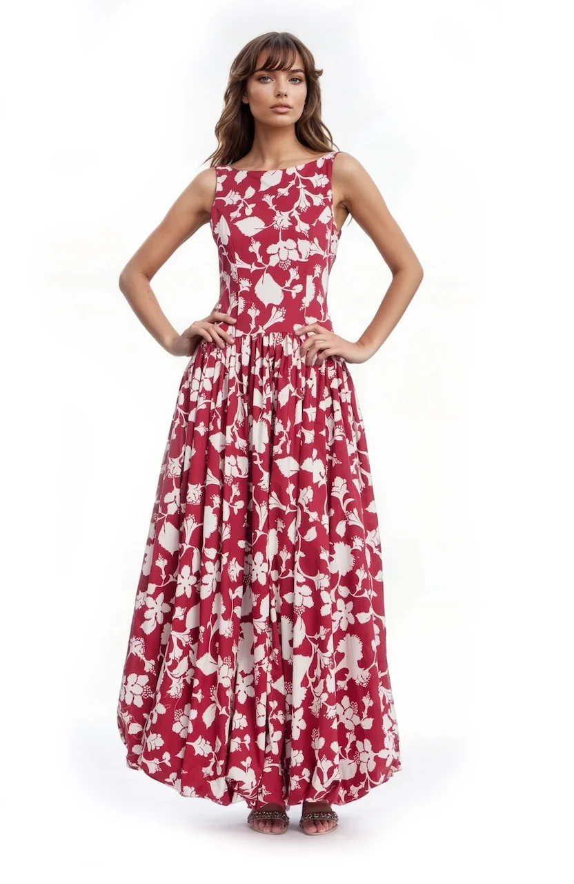 Hayden Floral Drop Waist Maxi Dress - Image 3