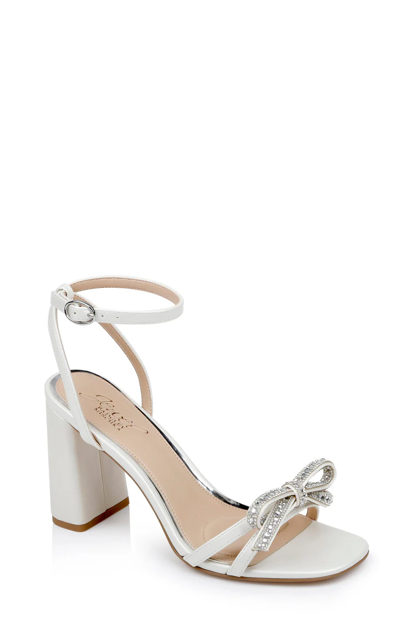 Hillary Block Heel Sandal with Rhinestone Bow - Image 8