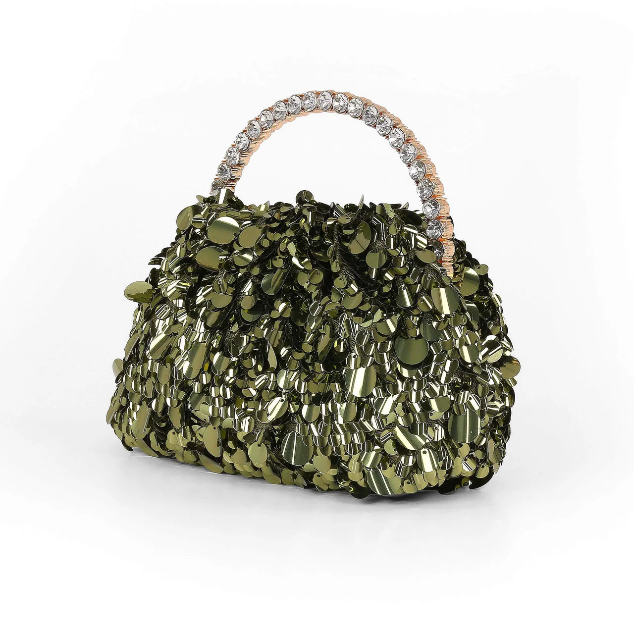 Holly Crystal Handle Sequin Pouch Clutch - Image 8