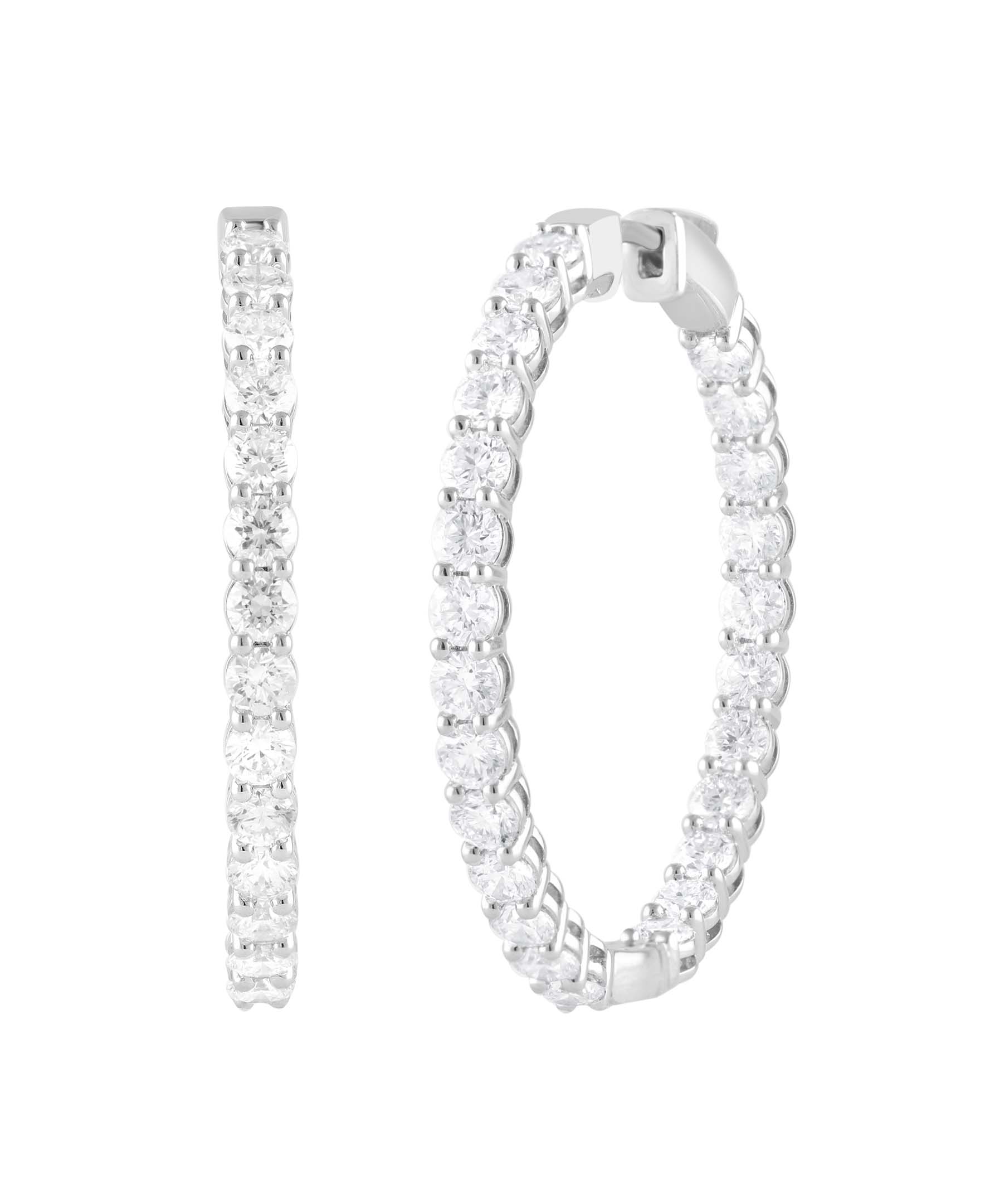 In & Out Diamond Hoop Earrings - Image 10