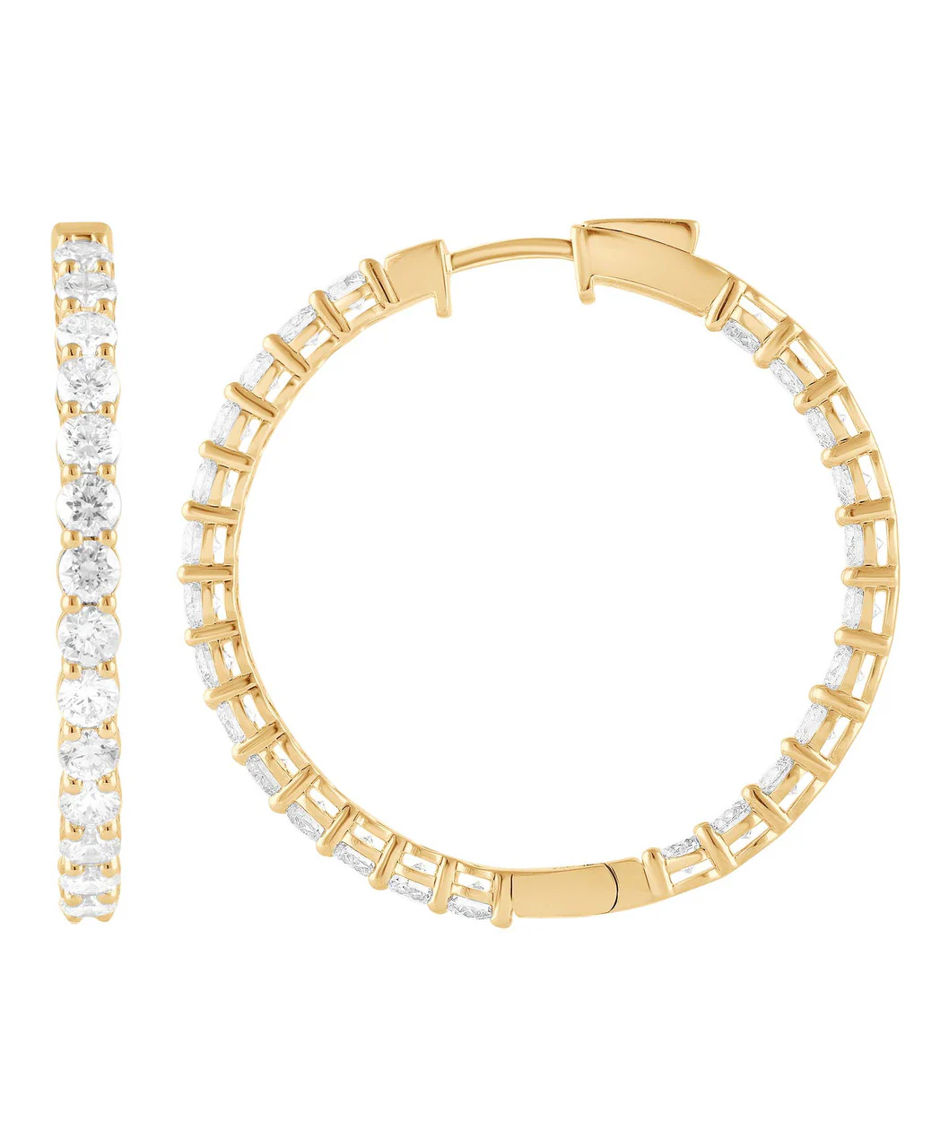In & Out Diamond Hoop Earrings - Image 9