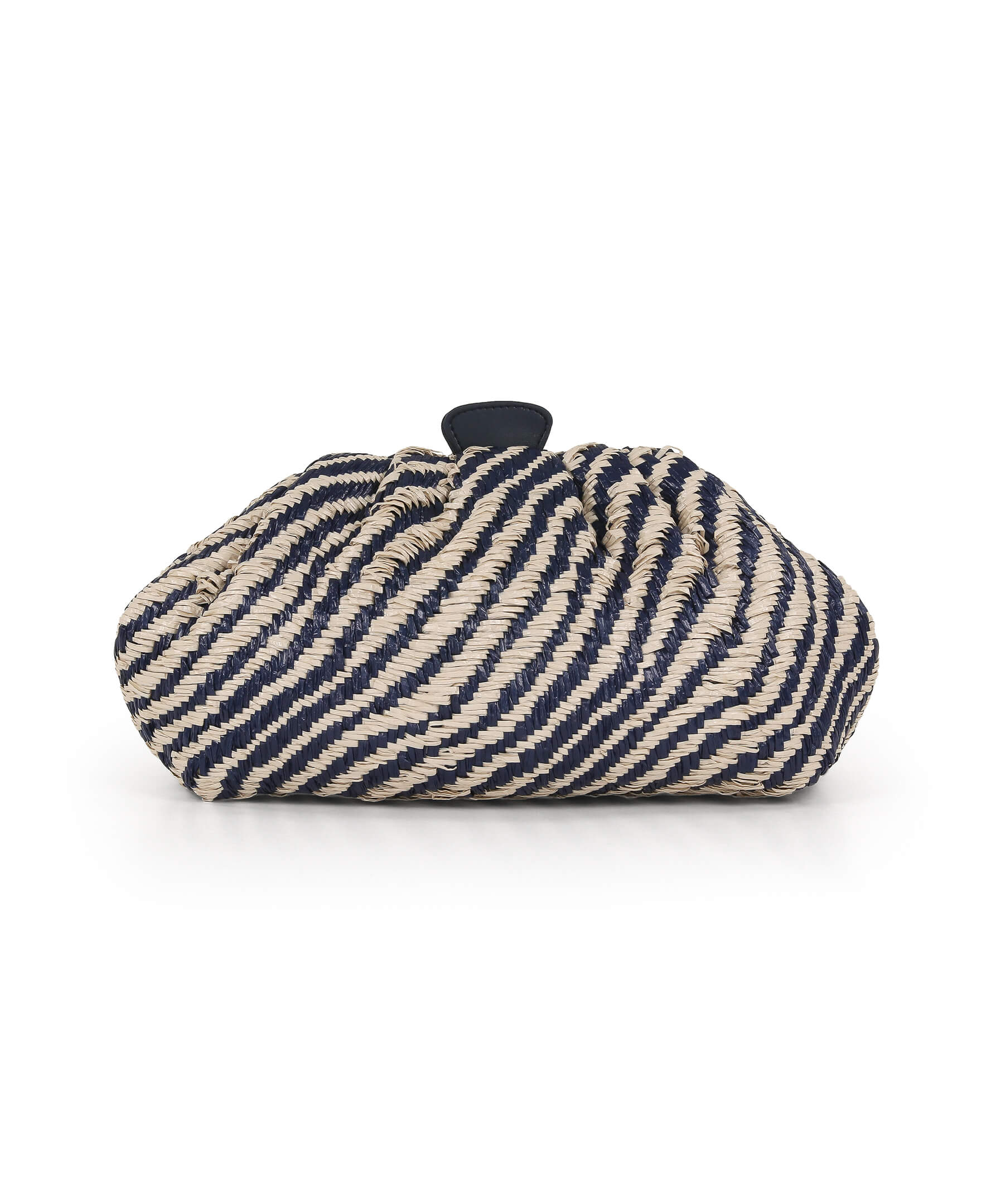 Indigo Jacquard Raffia Pouch Clutch - Image 12