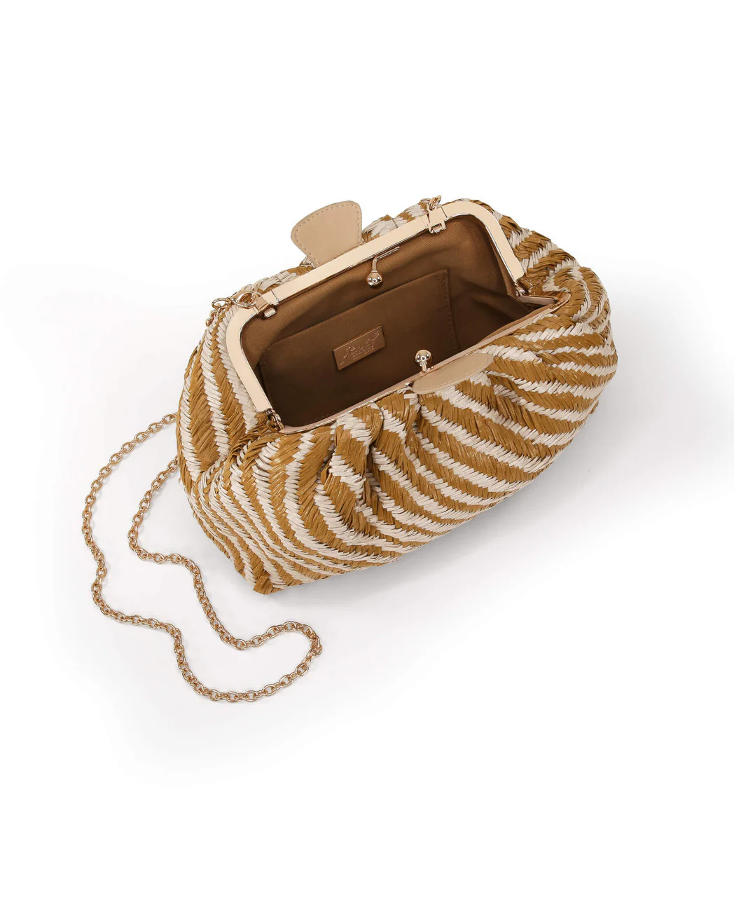 Indigo Jacquard Raffia Pouch Clutch - Image 4