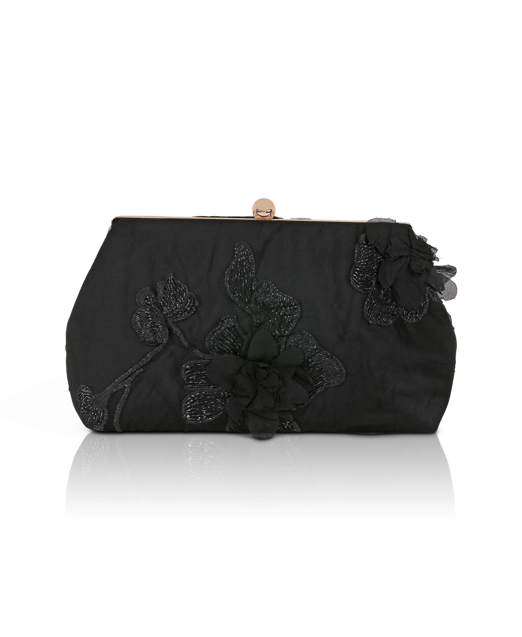 Lila Floral Applique Pouch Clutch - Image 11
