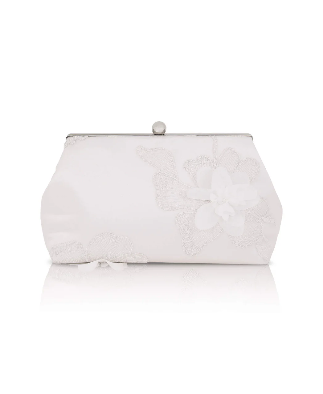 Lila Floral Applique Pouch Clutch - Image 3