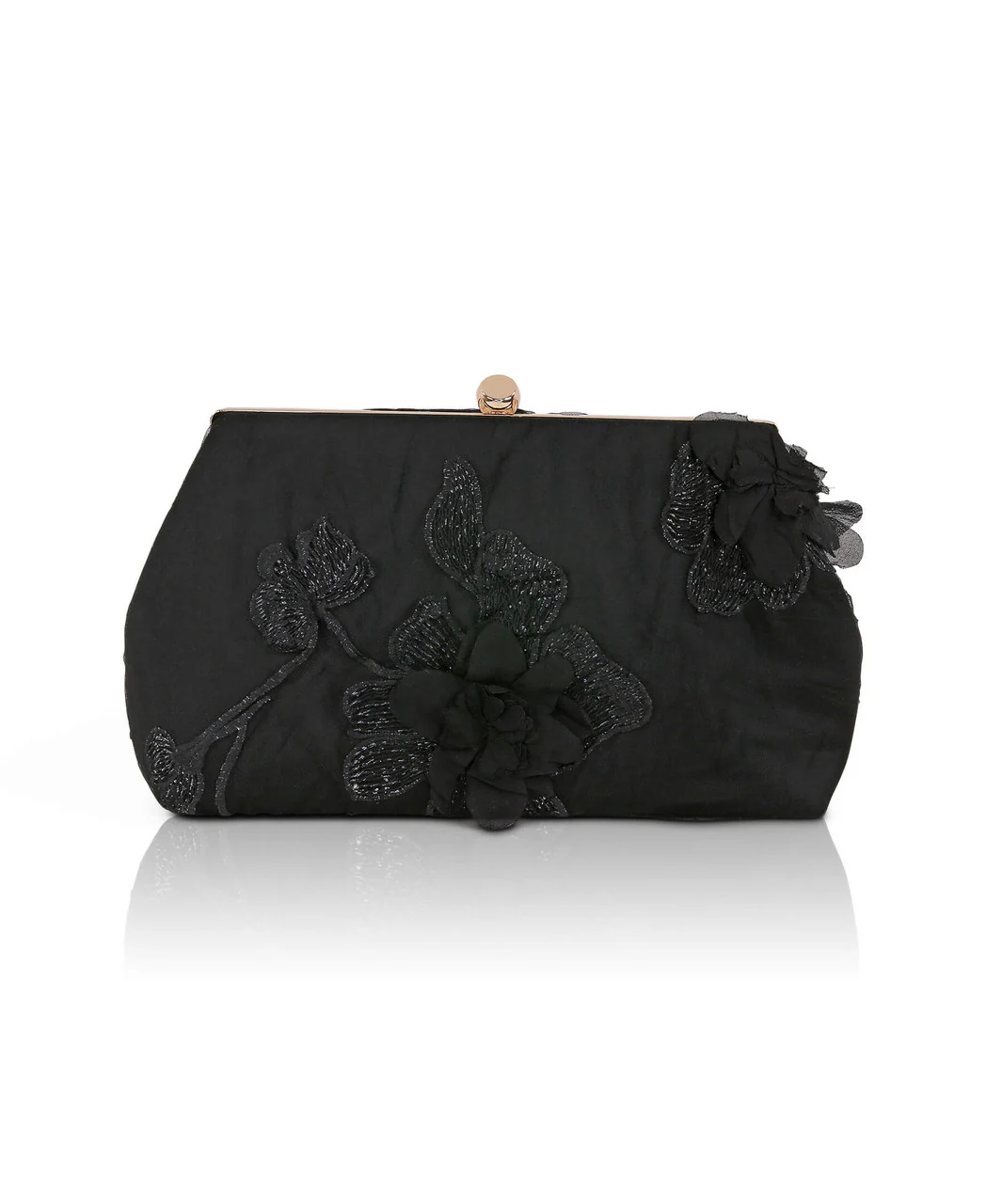 Lila Floral Applique Pouch Clutch - Image 5