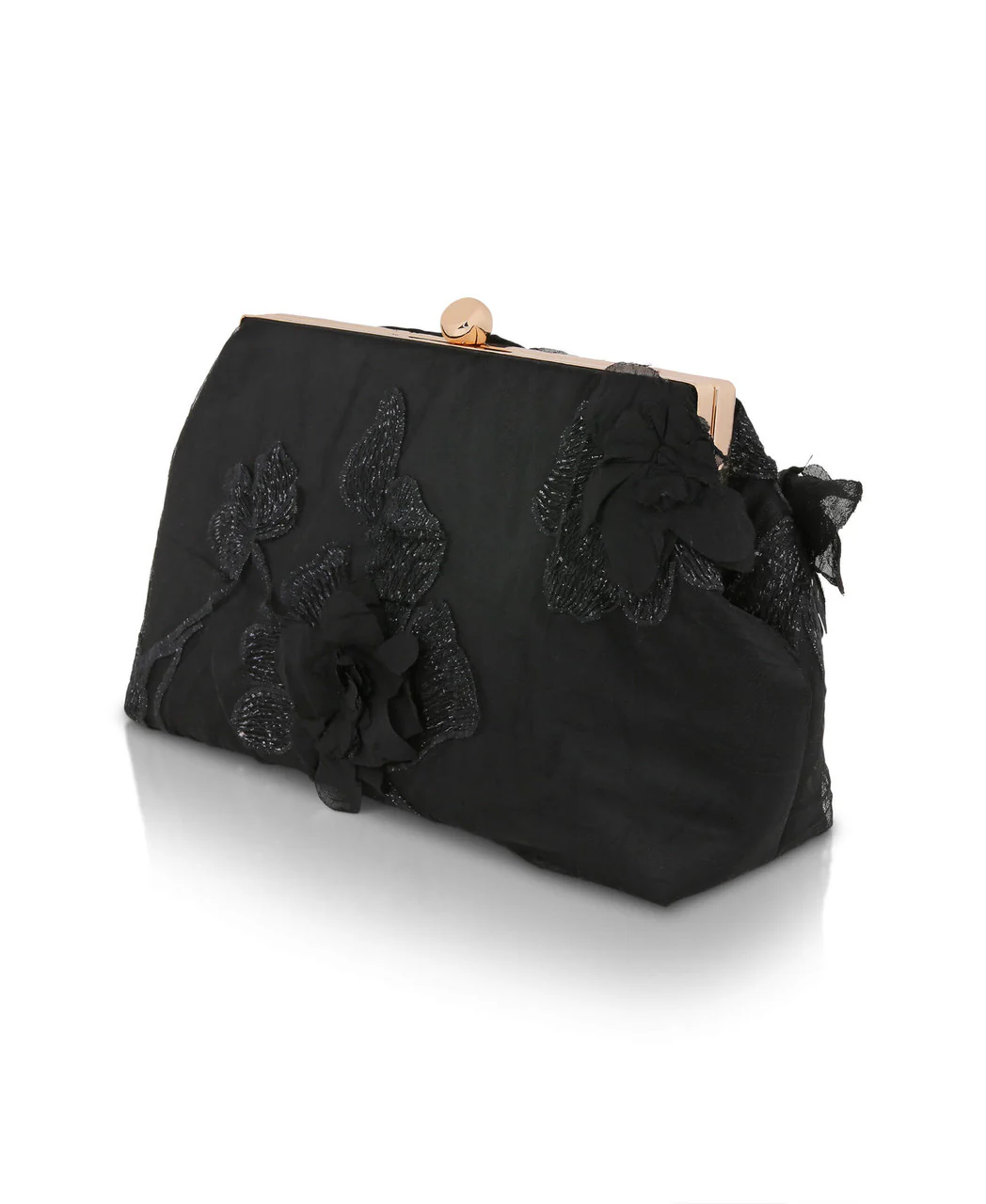 Lila Floral Applique Pouch Clutch - Image 6