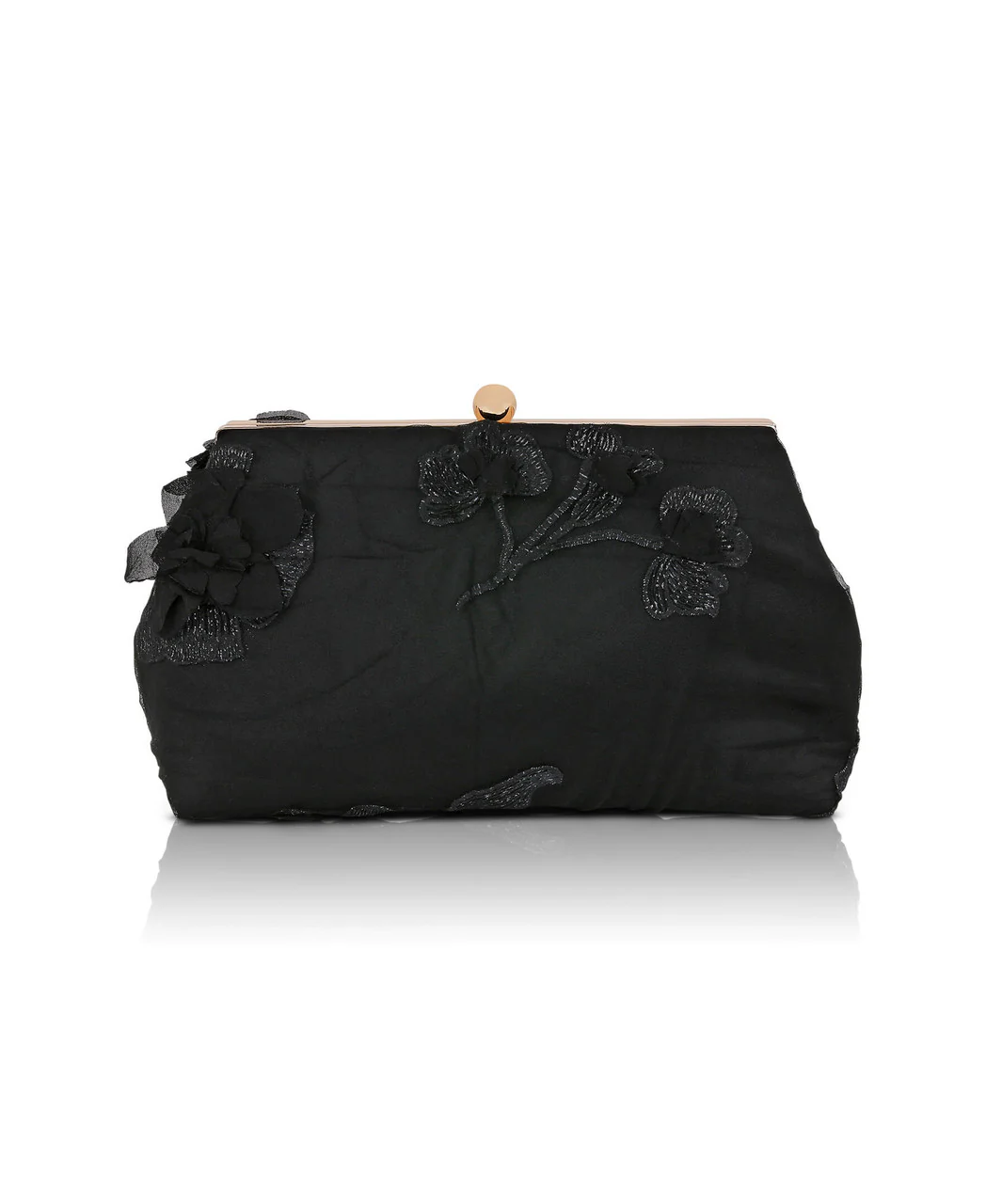 Lila Floral Applique Pouch Clutch - Image 7