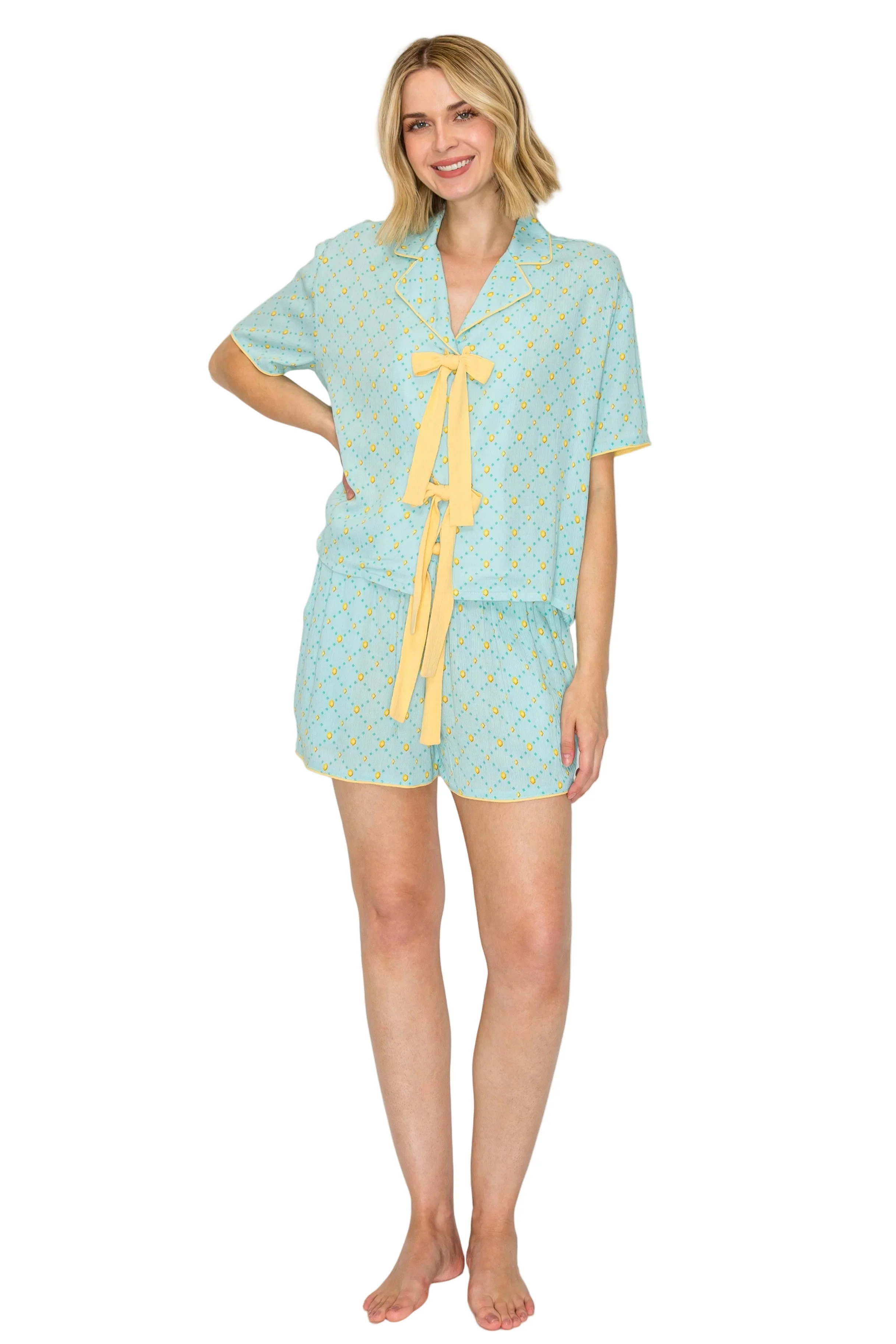 Luxe Crinkle Jersey Shorts Pajama Set - Image 4