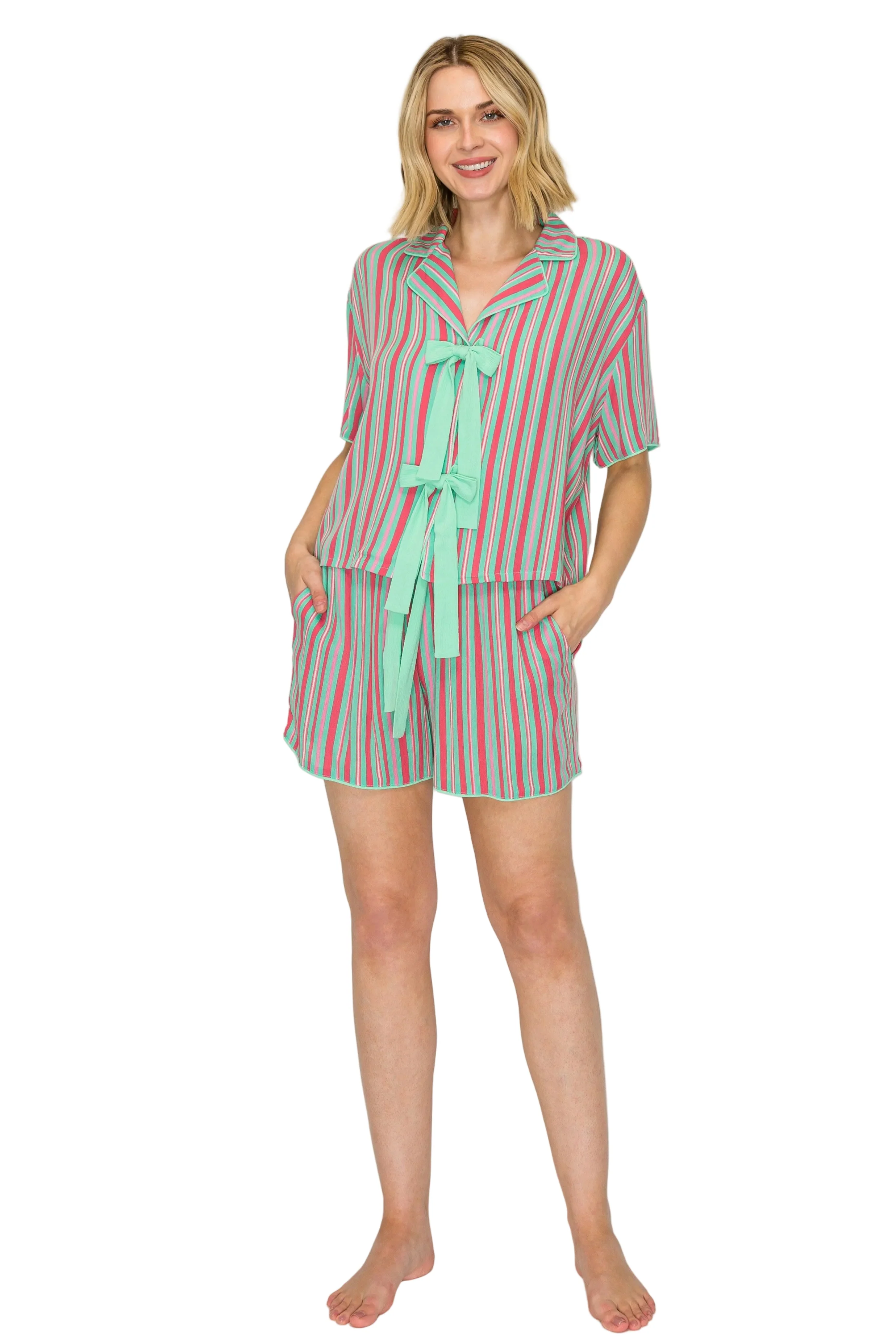 Luxe Crinkle Jersey Shorts Pajama Set - Image 7