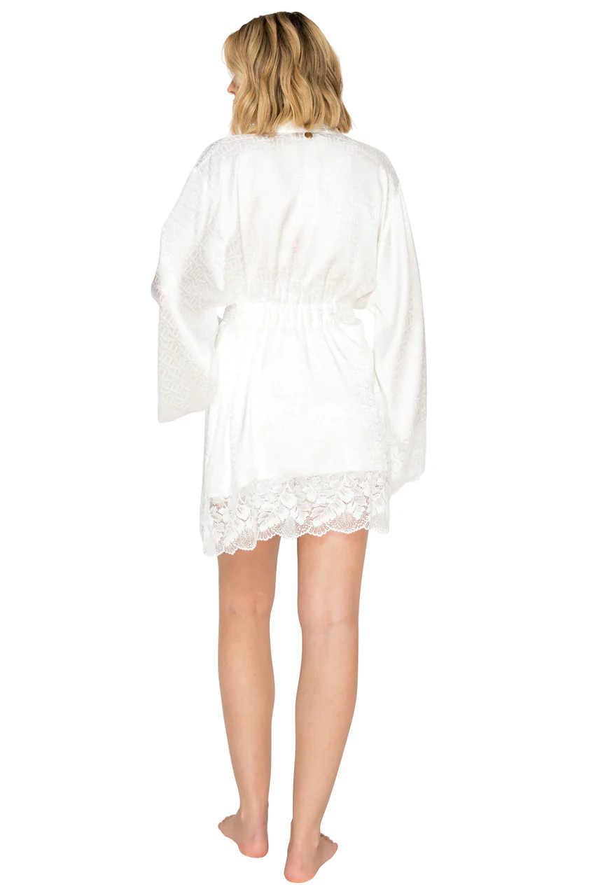 Luxe Monogram Jacquard & Sparkle Lace Wrap Robe - Image 7