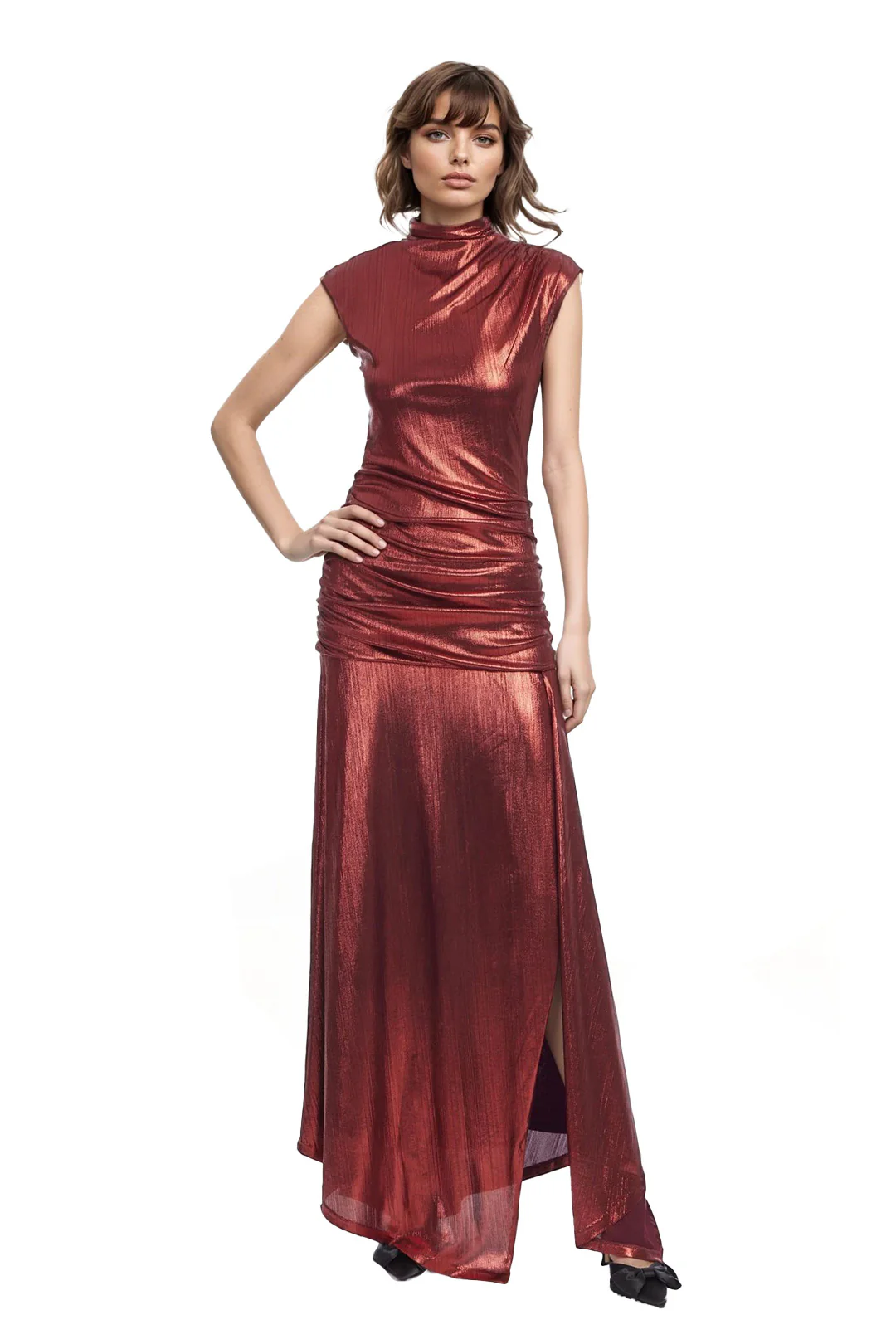 Lyla High Neck Drop Waist Maxi Dress - Image 10