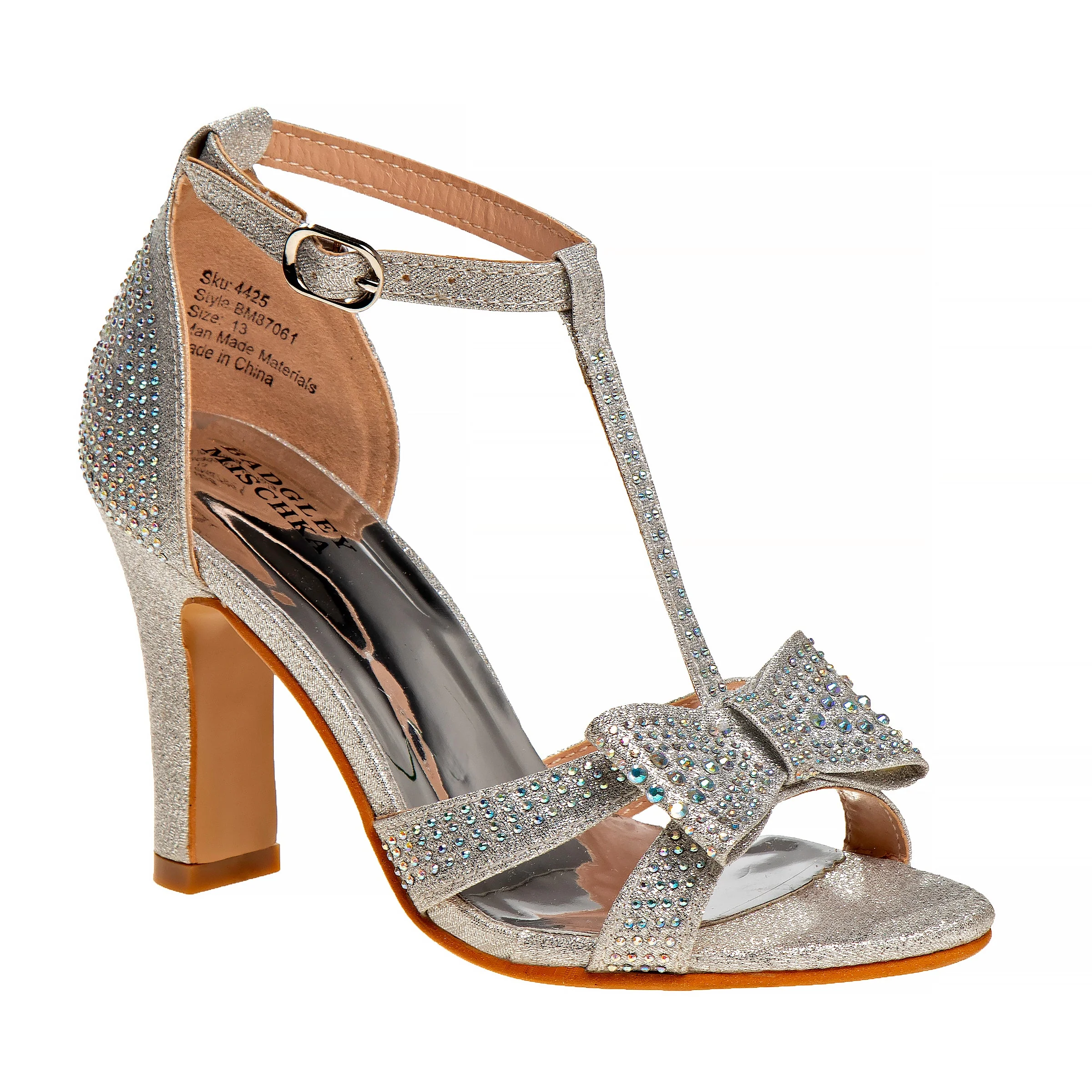 Metallic T-Strap Girls Shoe Heel - Image 20