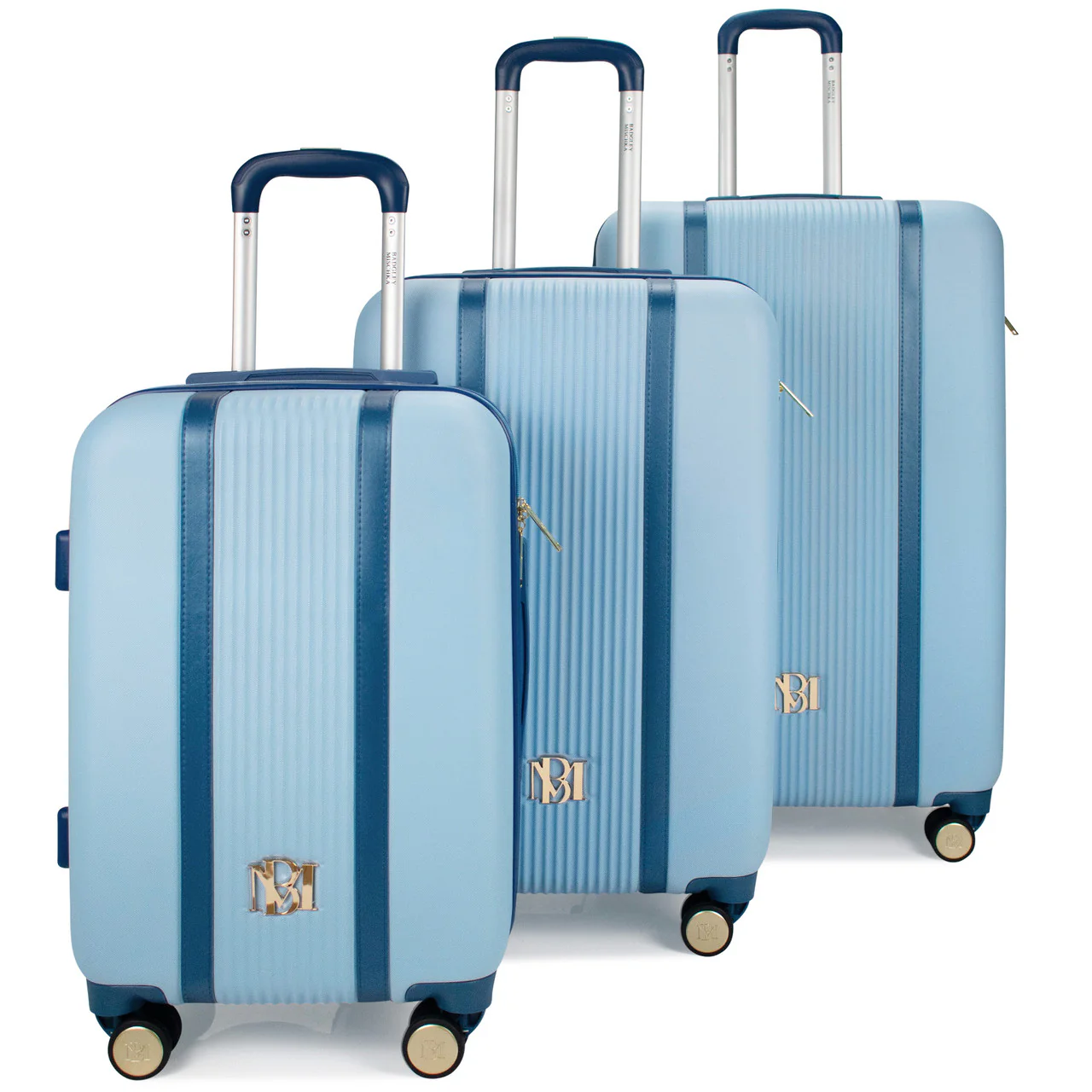Mia 3 Piece Expandable Retro Luggage Set - Image 13