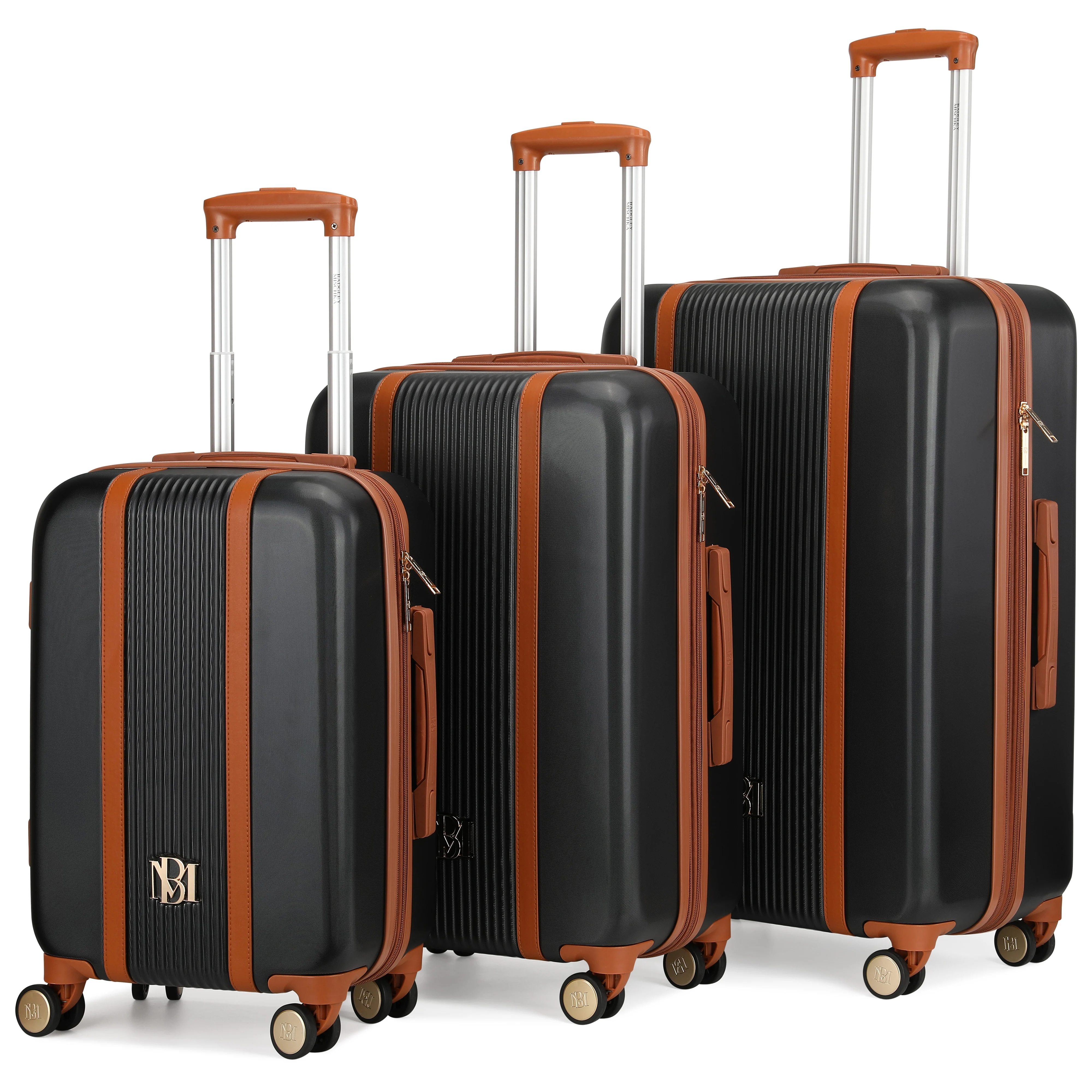 Mia 3 Piece Expandable Retro Luggage Set - Image 26