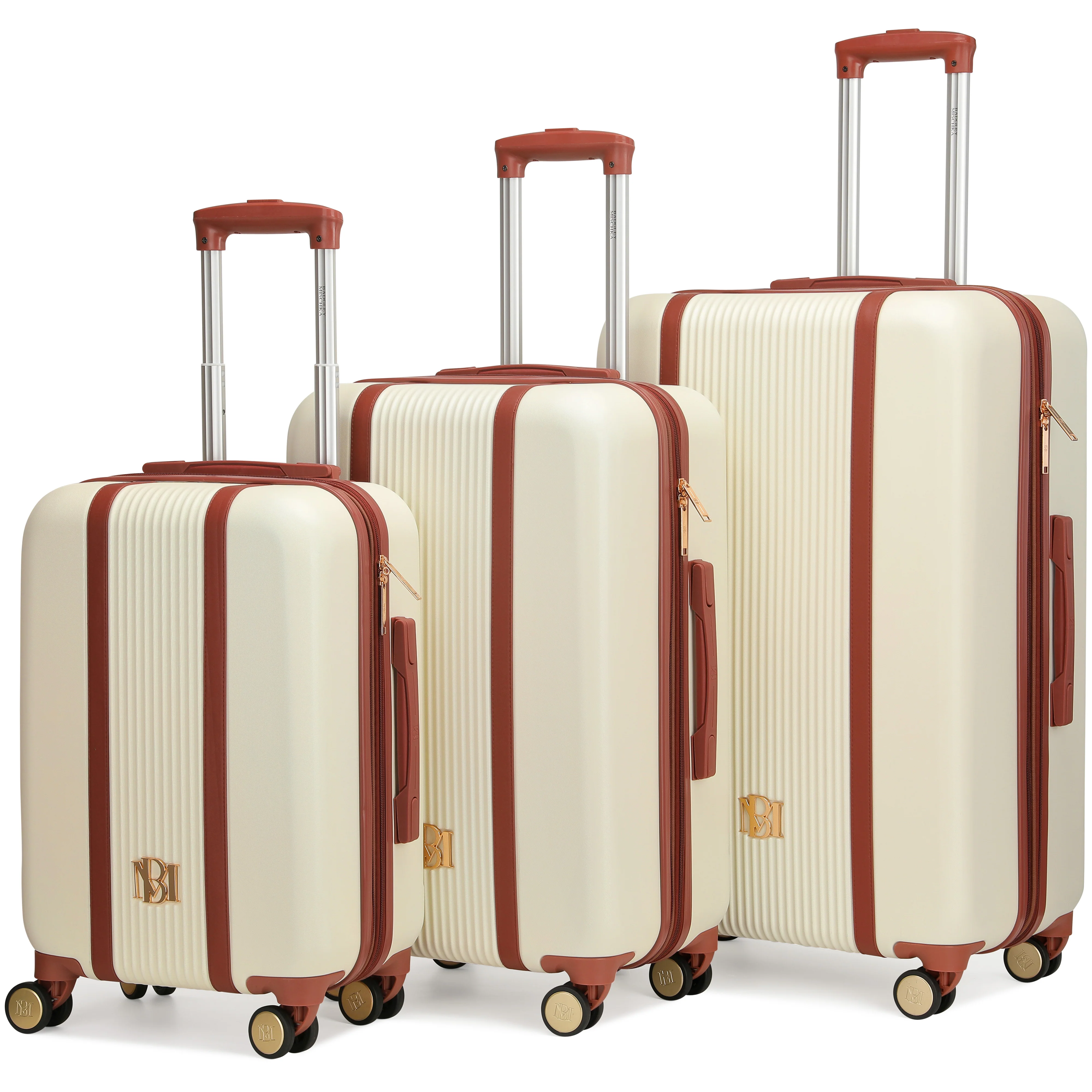 Mia 3 Piece Expandable Retro Luggage Set - Image 27