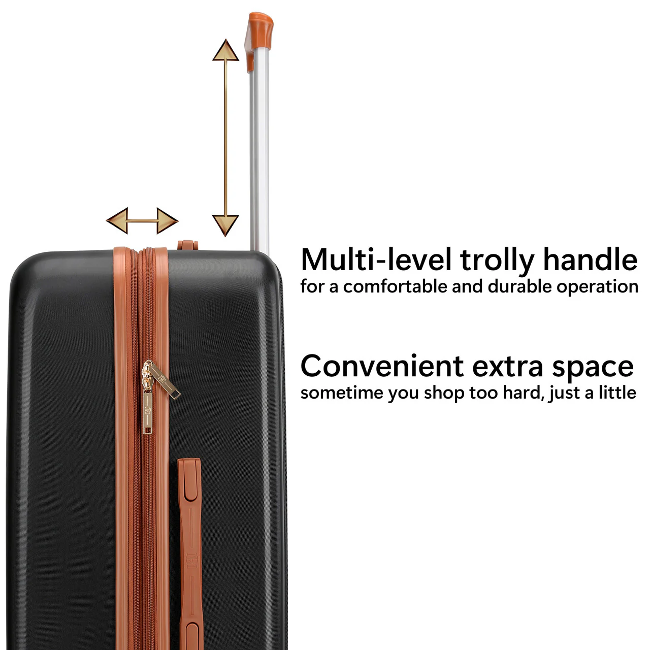 Mia 3 Piece Expandable Retro Luggage Set - Image 4