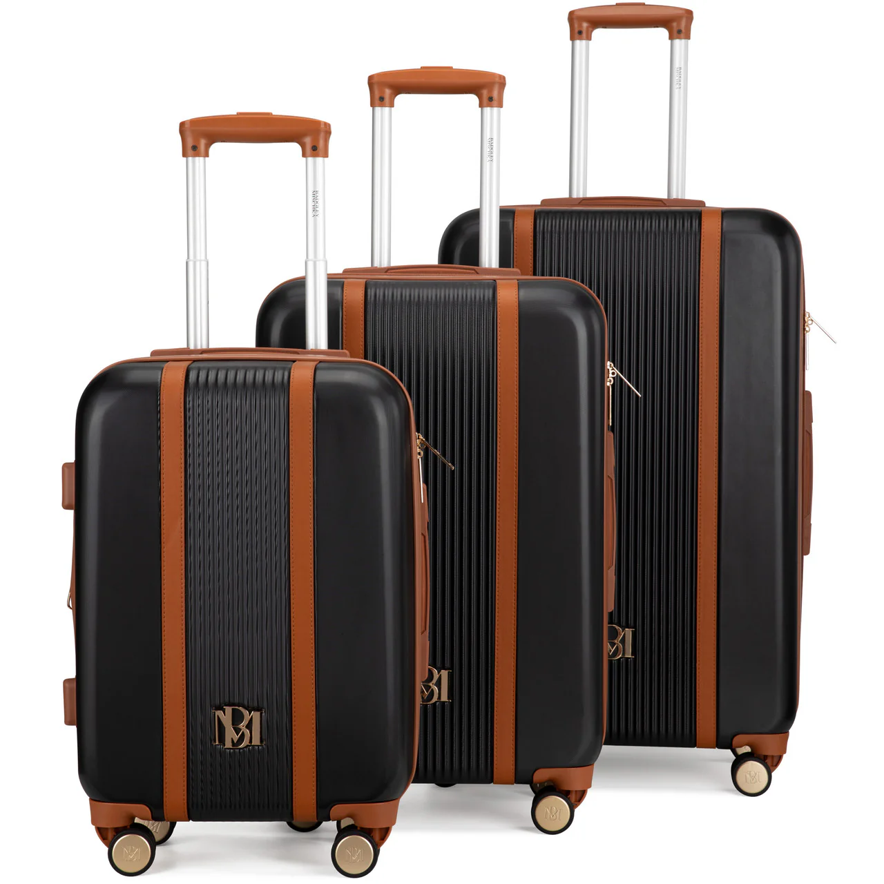 Mia 3 Piece Expandable Retro Luggage Set - Image 7