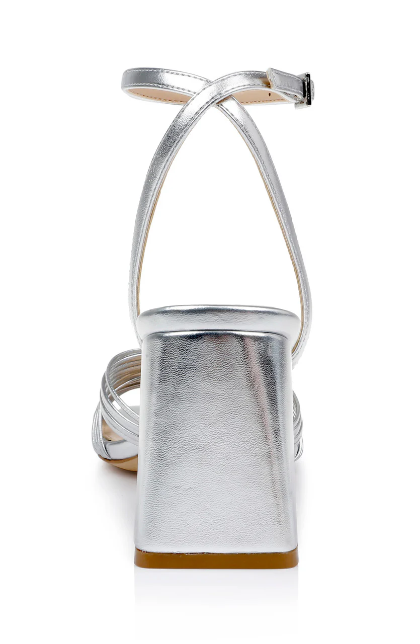 Michelle Metallic Strappy Block Heels - Image 16