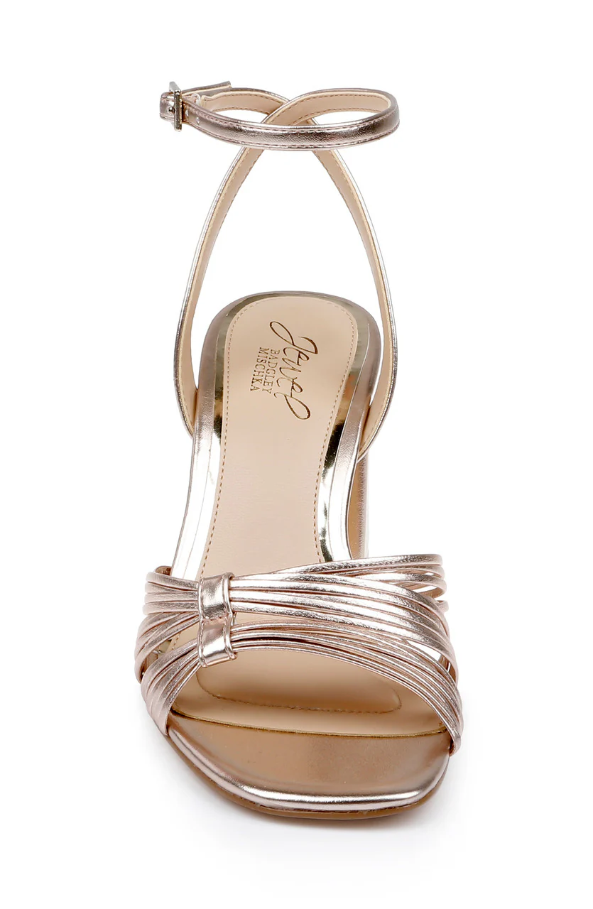 Michelle Metallic Strappy Block Heels - Image 20