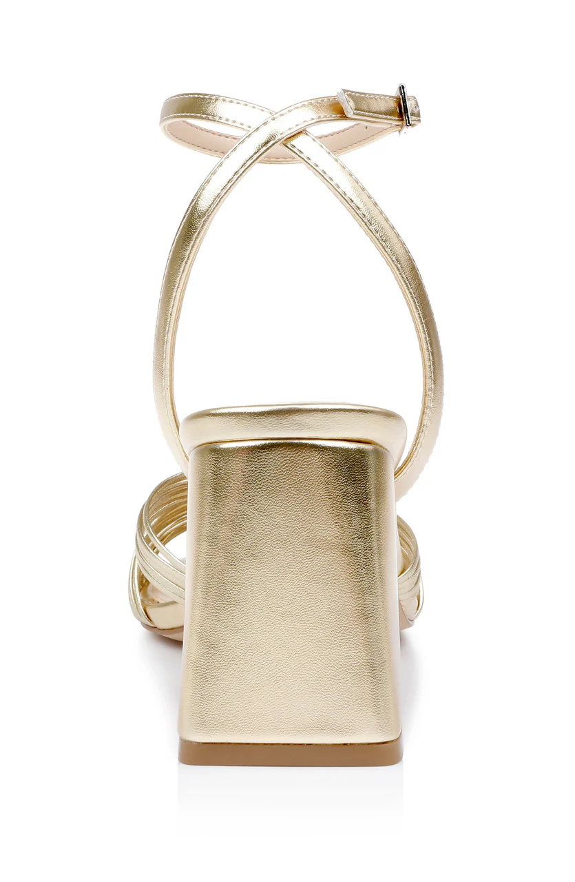 Michelle Metallic Strappy Block Heels - Image 28