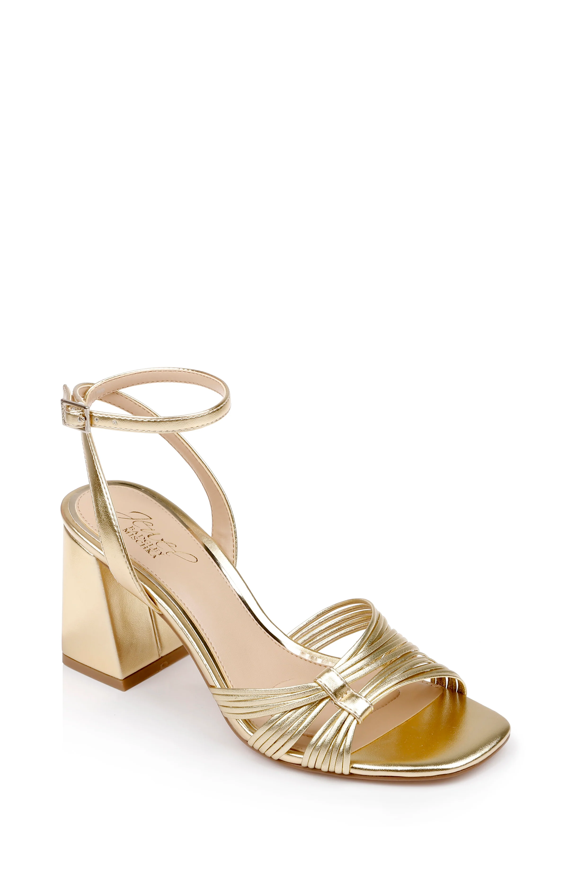 Michelle Metallic Strappy Block Heels - Image 39
