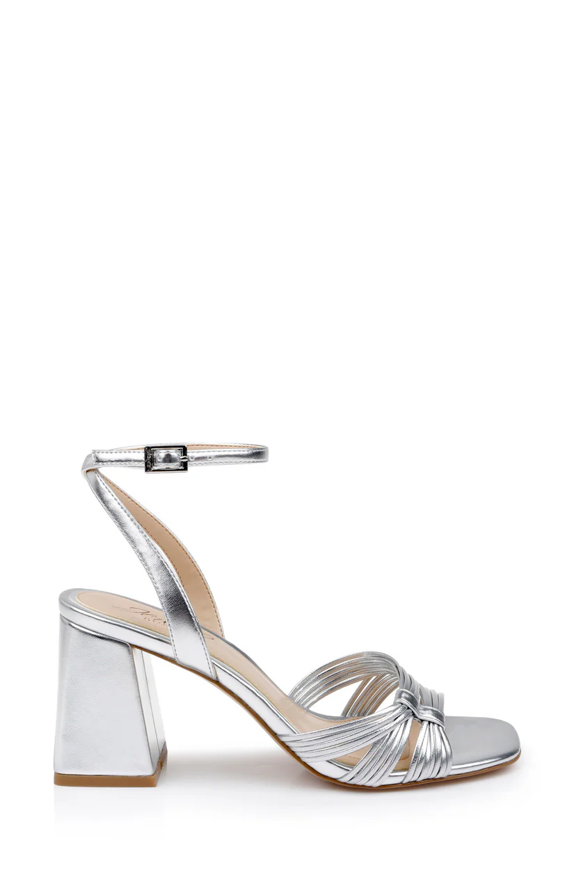 Michelle Metallic Strappy Block Heels - Image 6