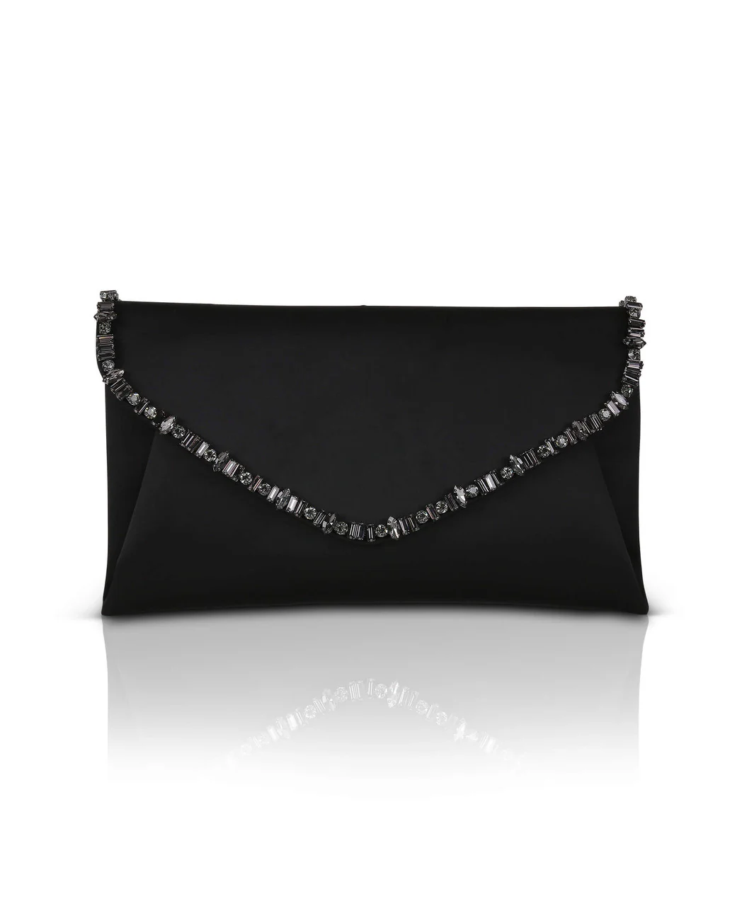 Mika Mixed Crystal Satin Envelope Clutch - Image 11