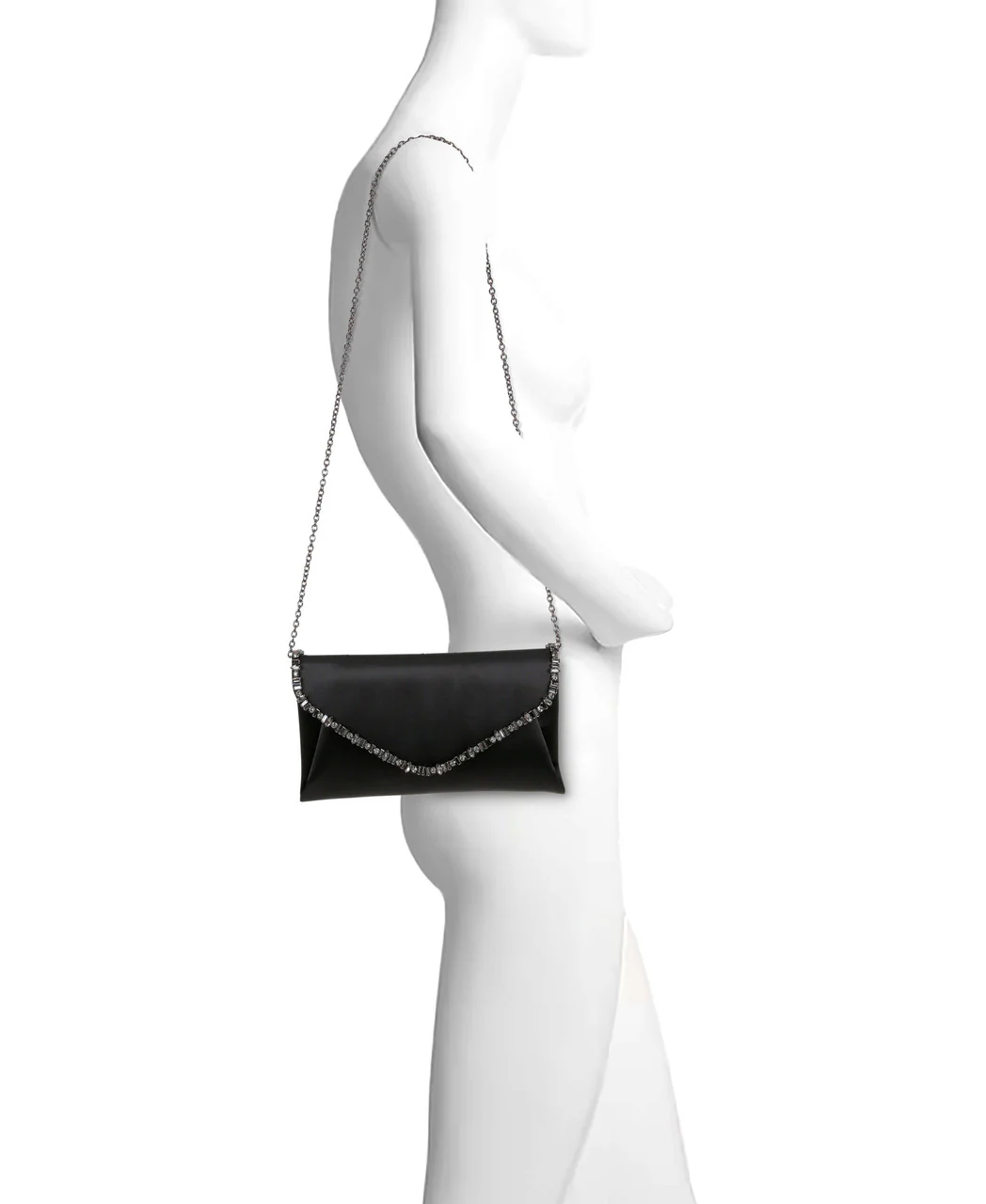 Mika Mixed Crystal Satin Envelope Clutch - Image 15