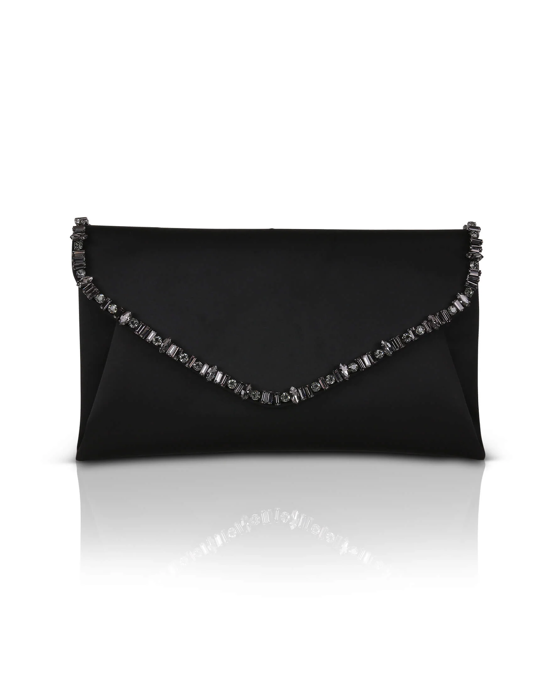 Mika Mixed Crystal Satin Envelope Clutch - Image 16